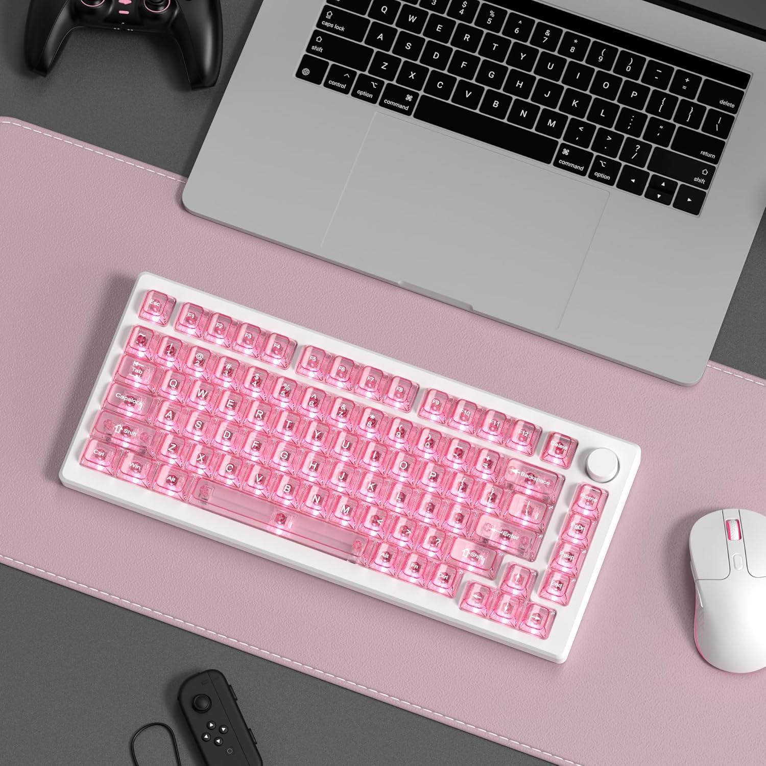Tapas de Teclado Transparentes MDA Dagaladoo Rosa 115 Teclas