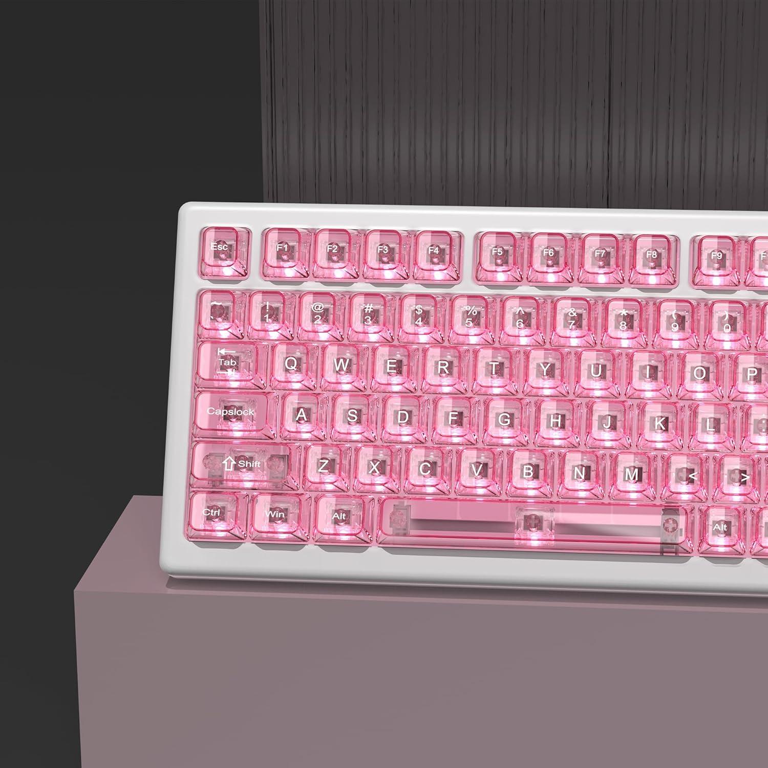 Tapas de Teclado Transparentes MDA Dagaladoo Rosa 115 Teclas