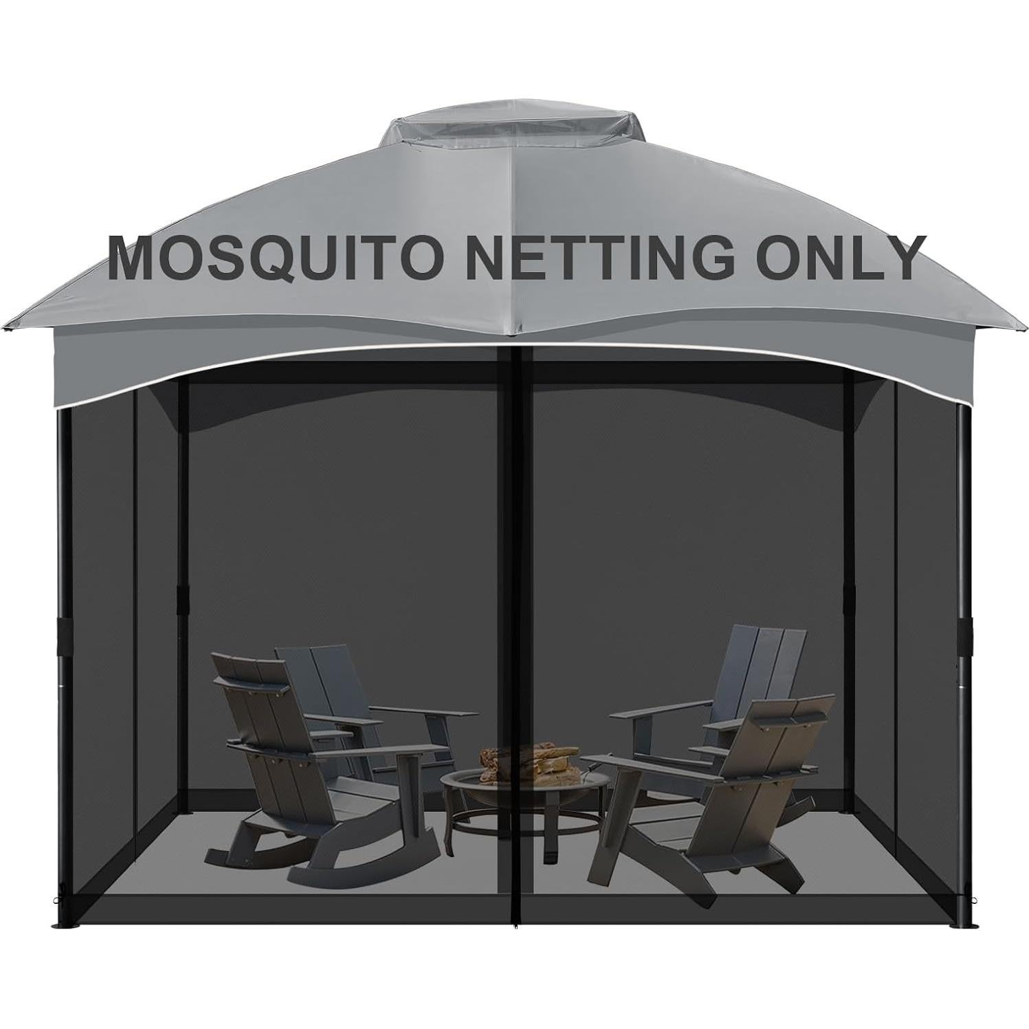 COWVIE Pantalla de Reemplazo para Gazebo 3m x 3m con Doble Cremallera