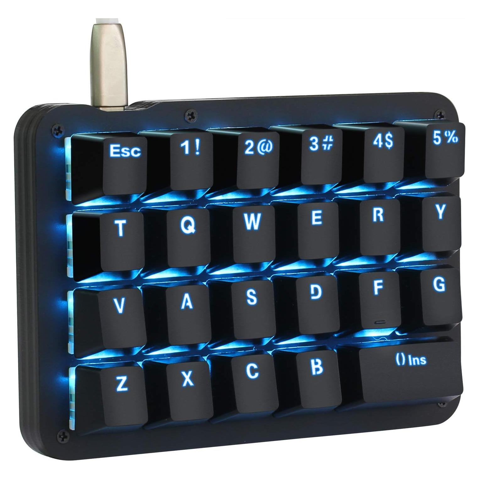 Teclado Mecánico Portátil Koolertron 23 Teclas Retroiluminación Azul