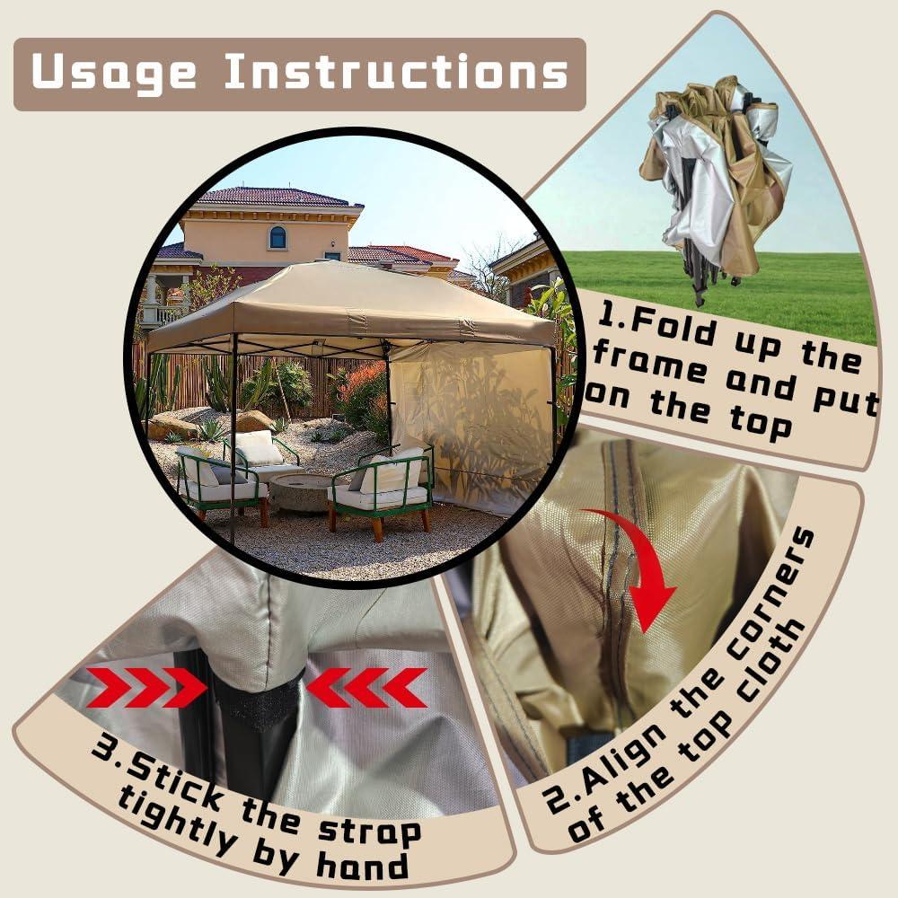 Cubierta de Reemplazo para Carpa 2.5x2.5m MQoutdoor Gris Plata