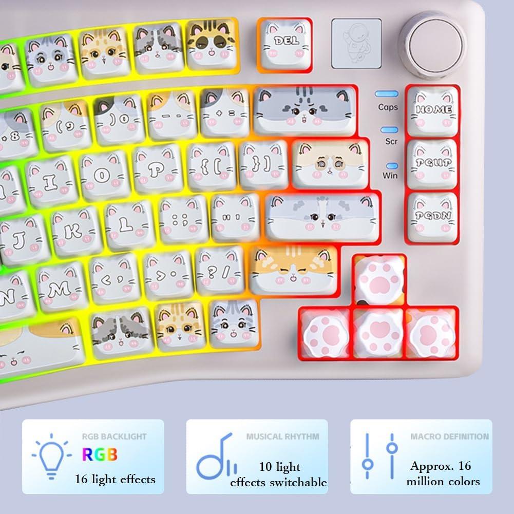 Teclado Mecánico A75 Odpaltoy Blanco Lunar con Retroiluminación RGB
