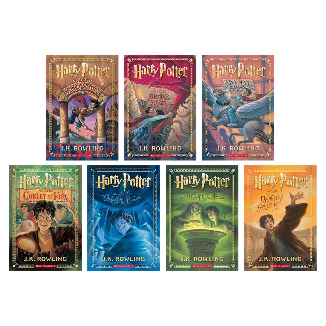 25 Year Anniversary Editon of Harry Potter Paperback Full Book Set Volumes 1-7 (Limited Edition, Original cover)