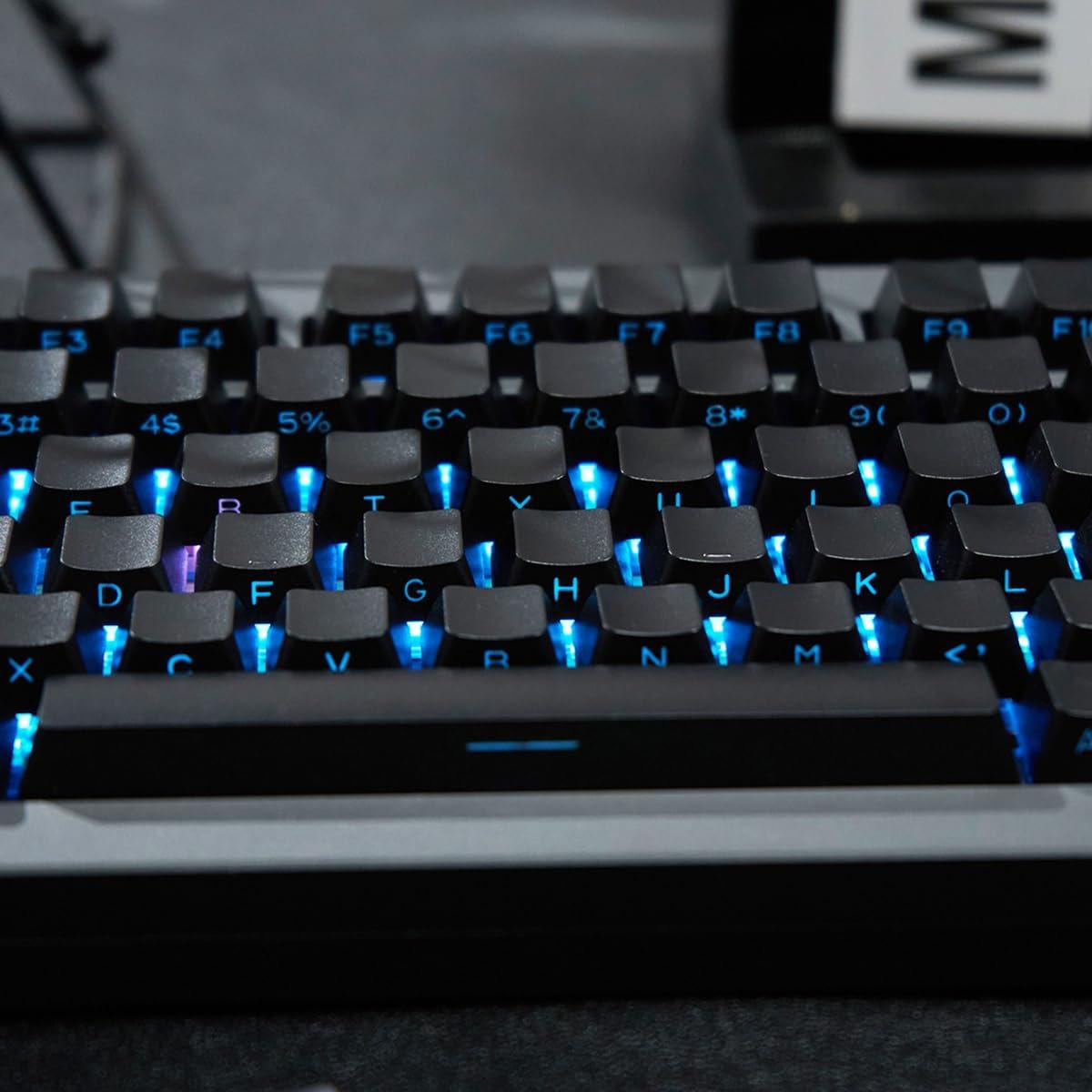 Juego de Teclas PBT Doubleshot Retroiluminadas Negras 131 Teclas