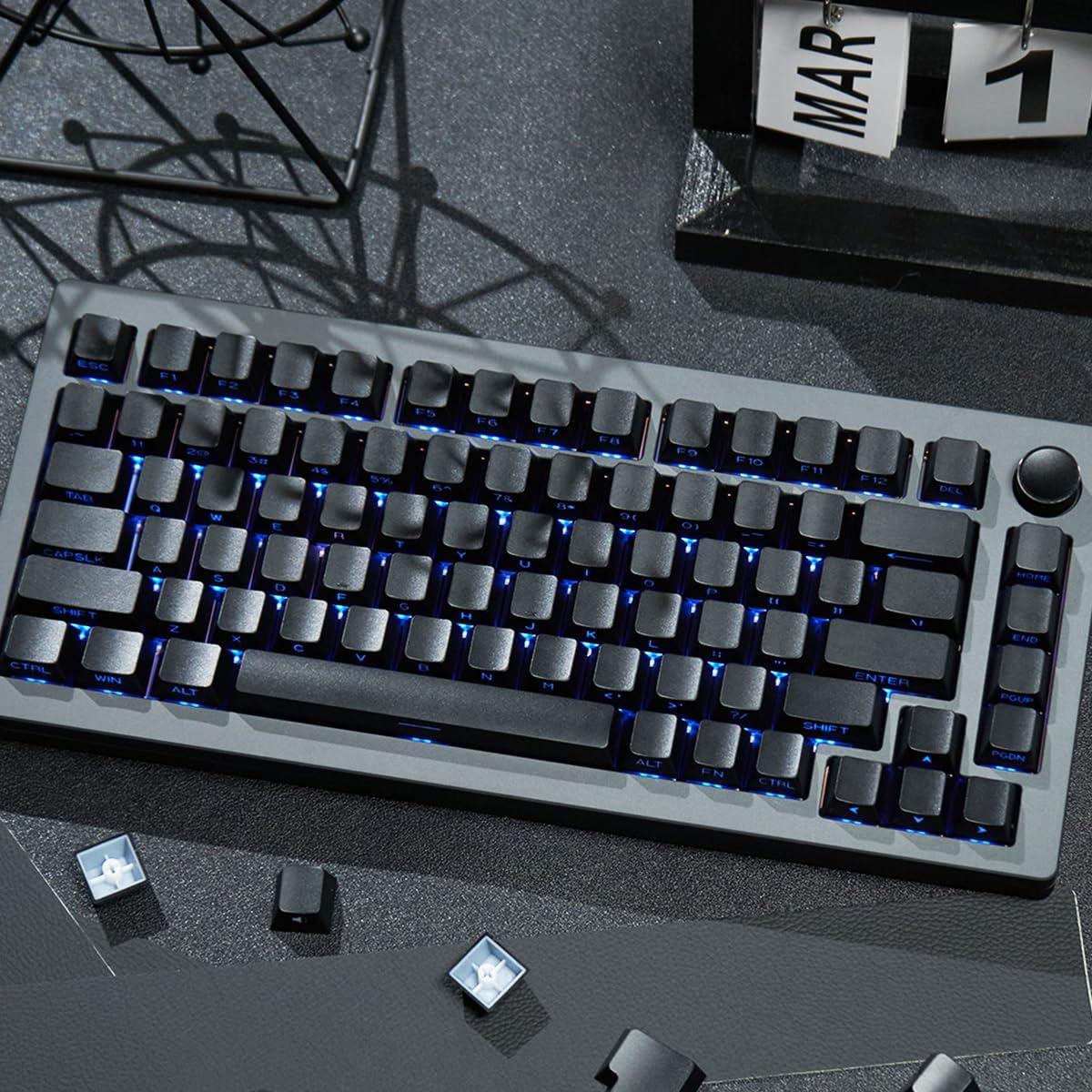 Juego de Teclas PBT Doubleshot Retroiluminadas Negras 131 Teclas