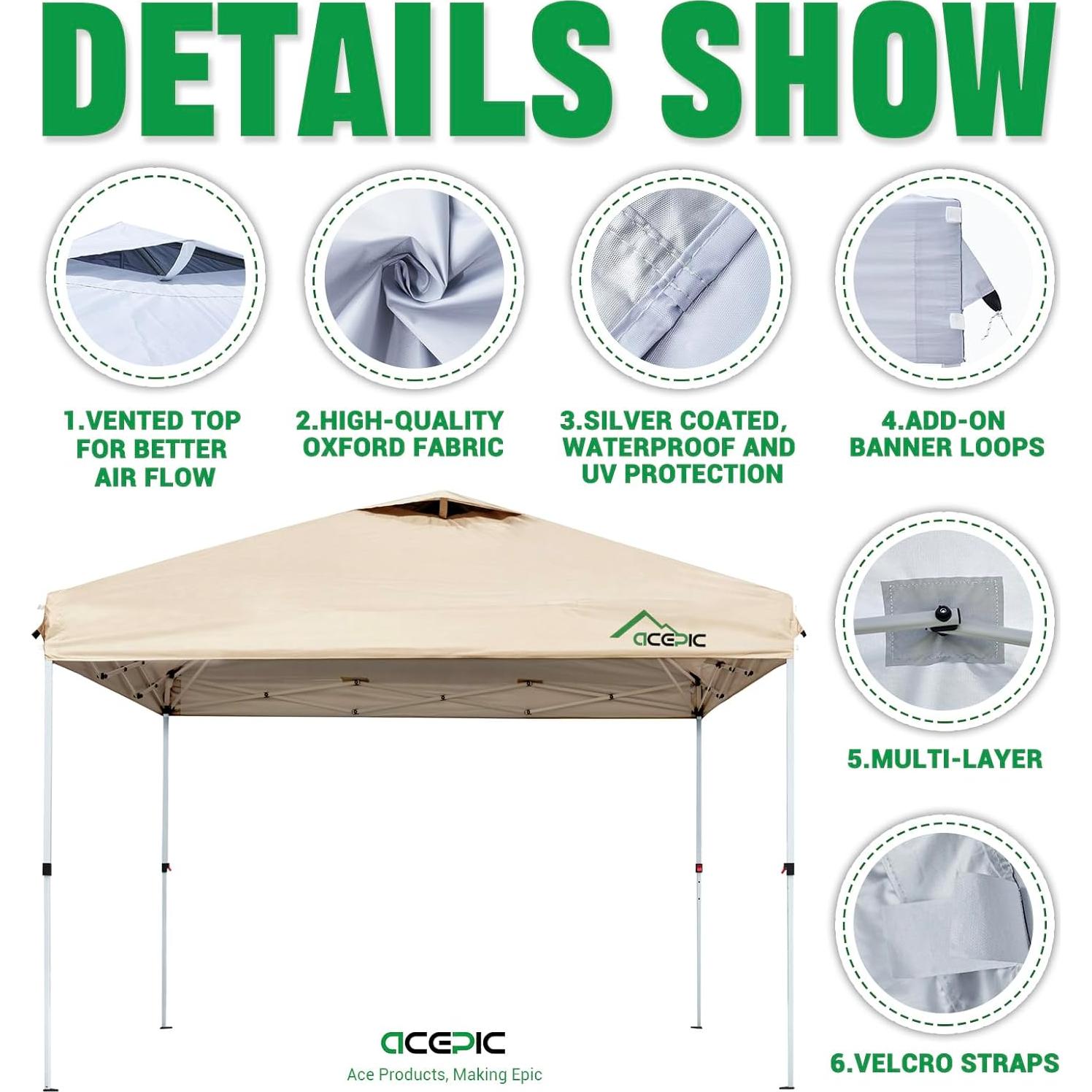 Cubierta de Toldos Acepic 10x10 Azul Cielo Impermeable UV