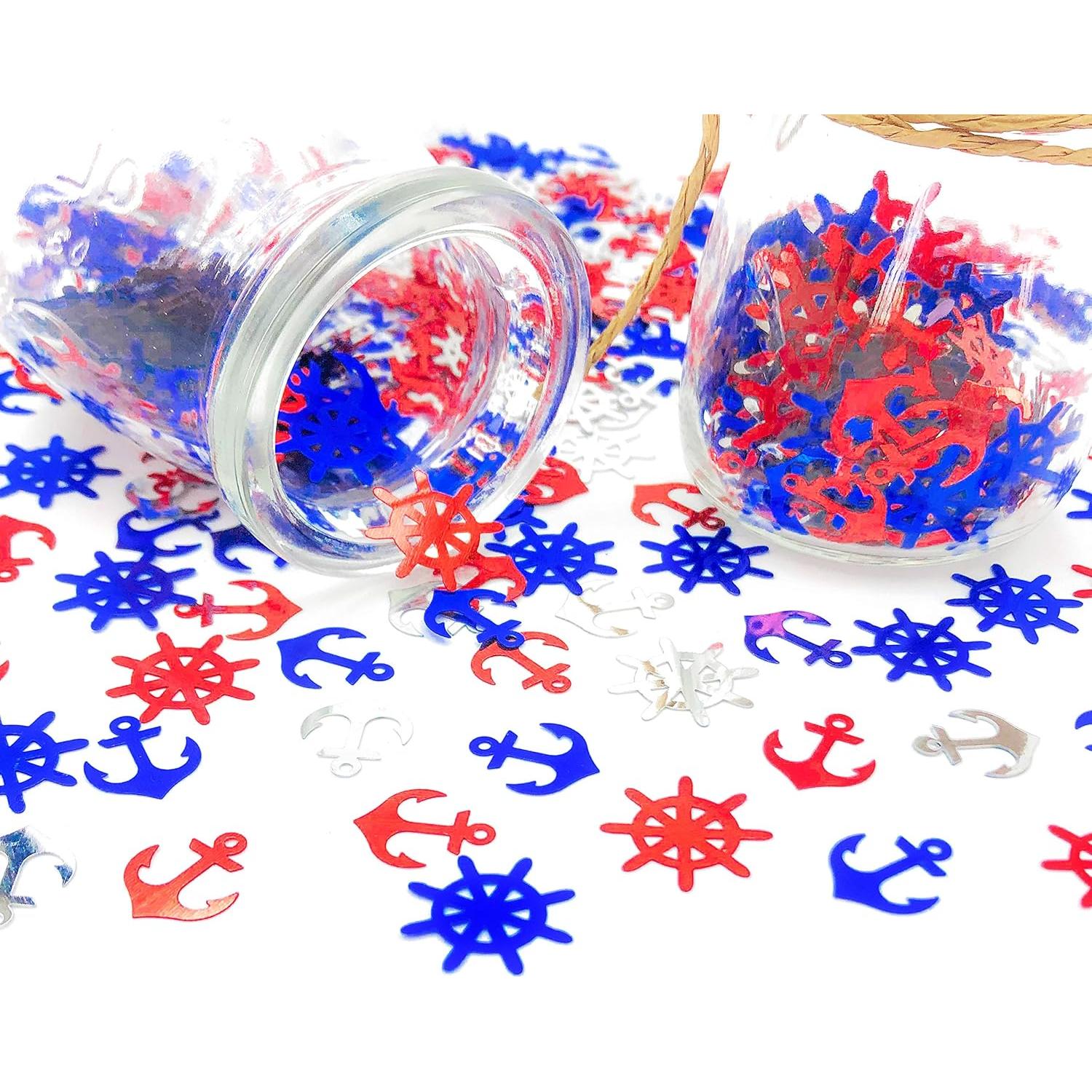 Confeti Náutico Patriótico Werich - 45g Rojo, Plata y Azul