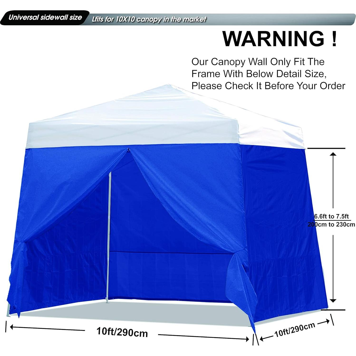 Pared Lateral Inclinada ABCCANOPY 10x10ft Azul - 4 Paredes