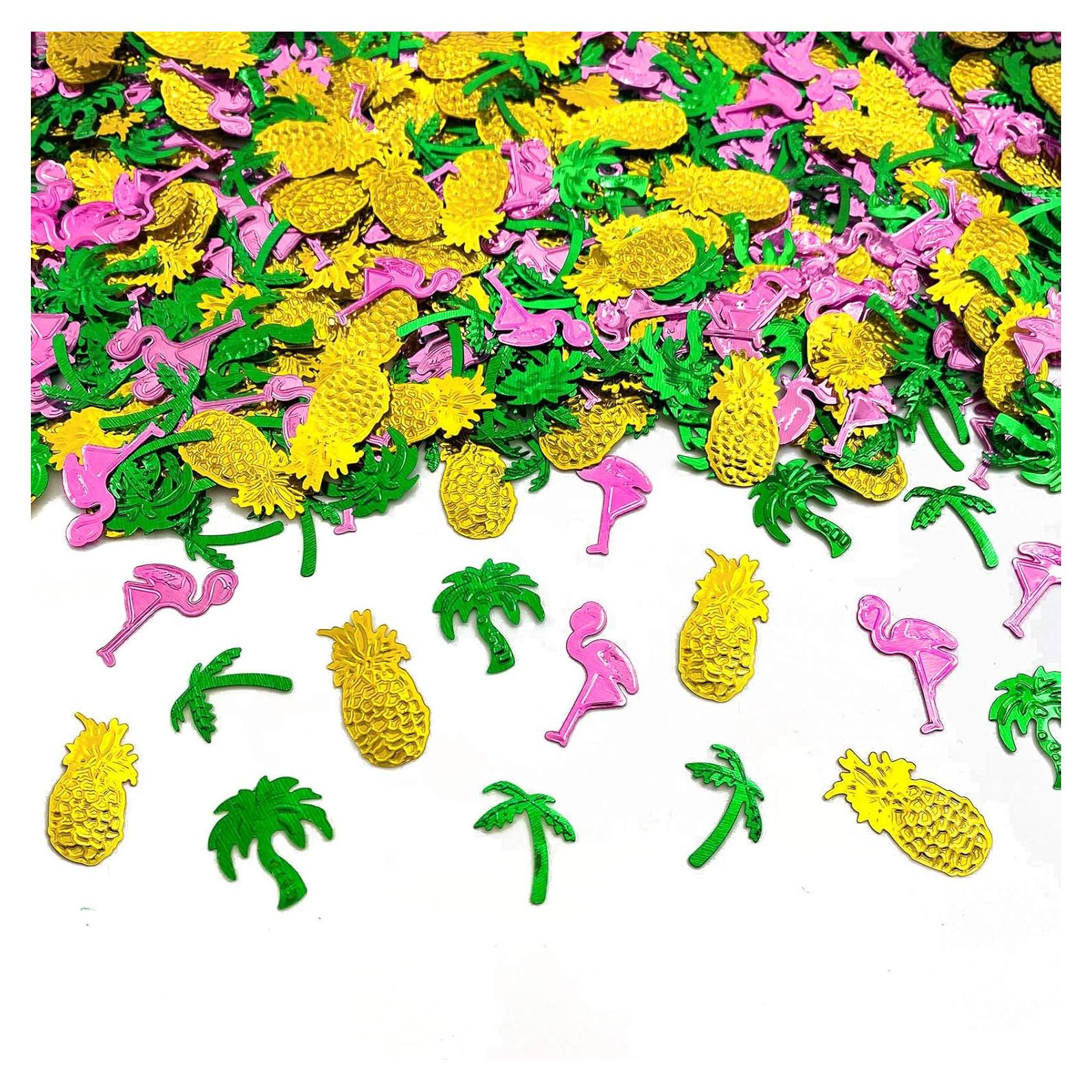 Confeti metálico Werich de flamenco y piña para fiestas