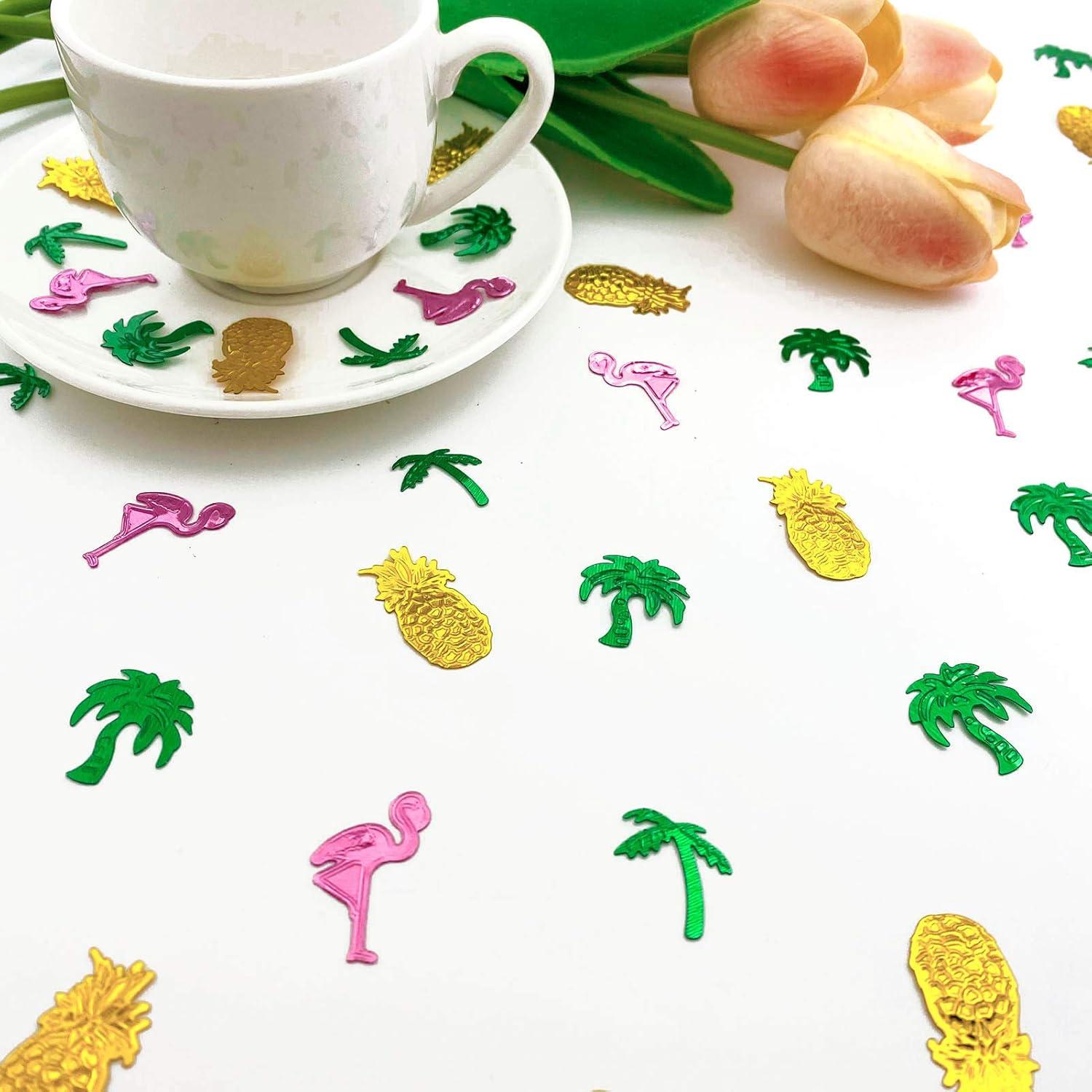 Confeti metálico Werich de flamenco y piña para fiestas