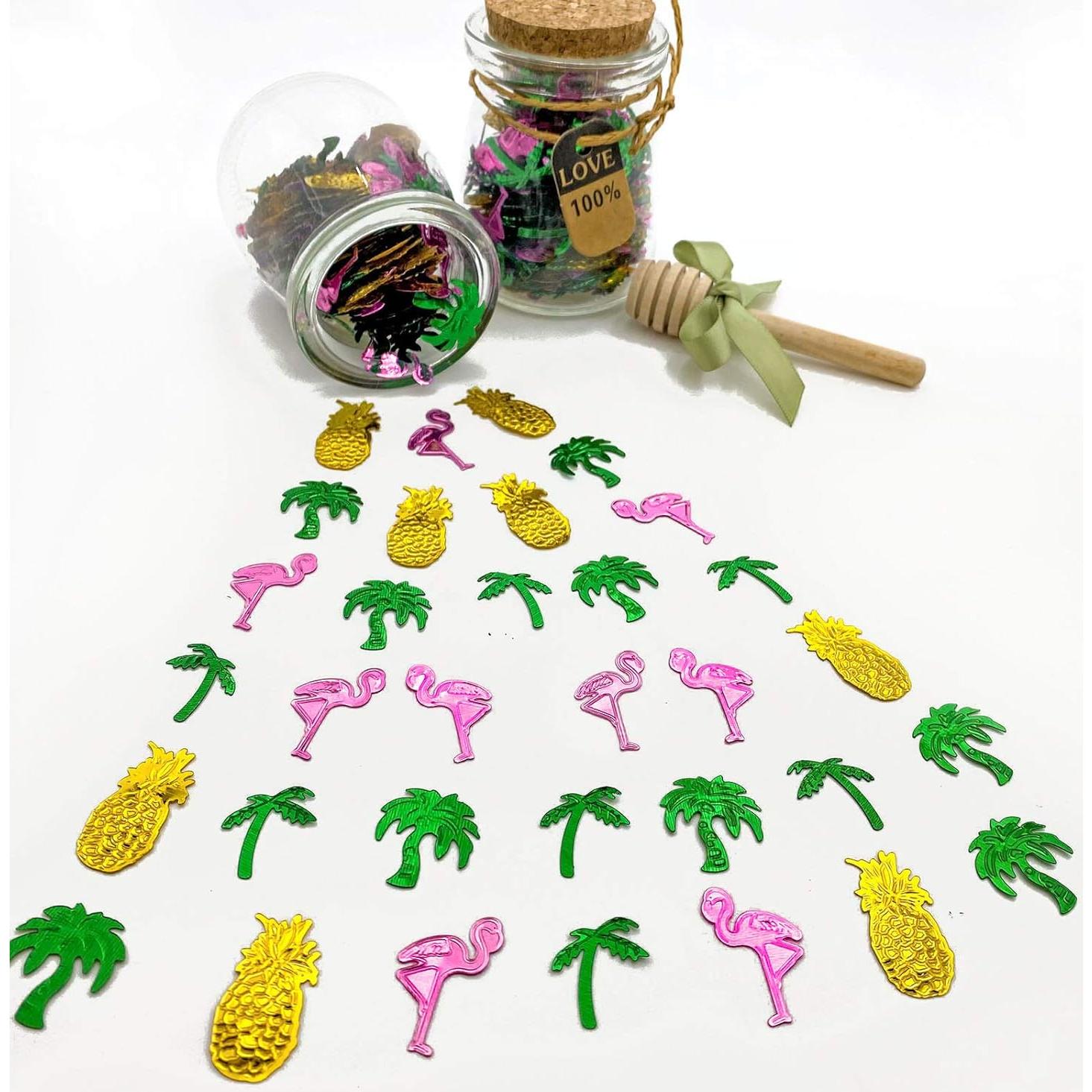 Confeti metálico Werich de flamenco y piña para fiestas