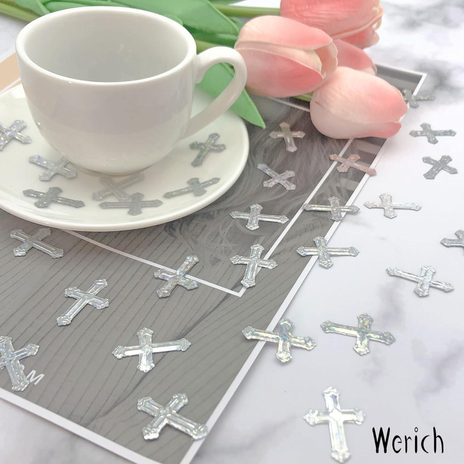 Confeti de Mesa Werich Cruz Plata 45g Decoración Fiesta