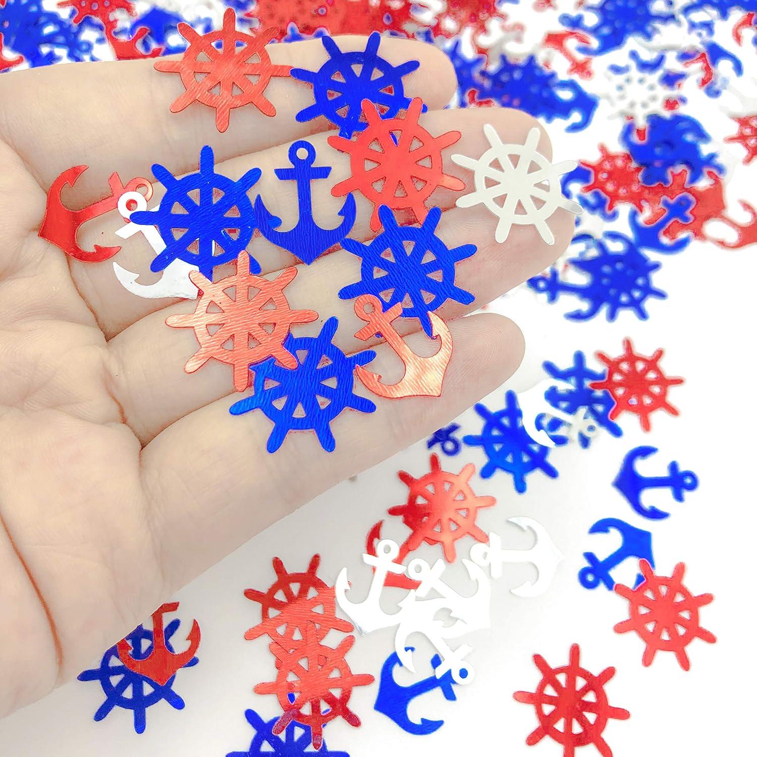 Confeti Náutico Patriótico Werich - 45g Rojo, Plata y Azul