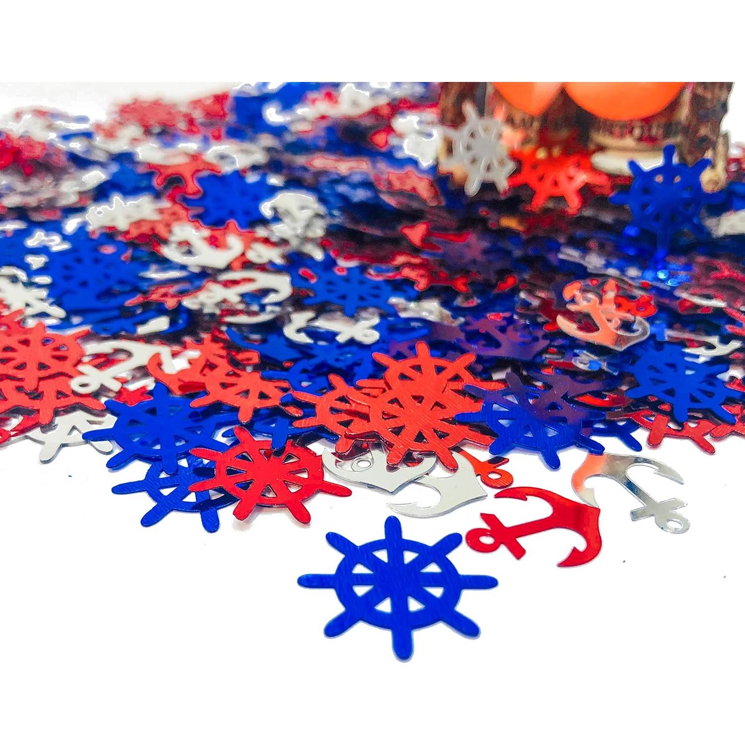 Confeti Náutico Patriótico Werich - 45g Rojo, Plata y Azul