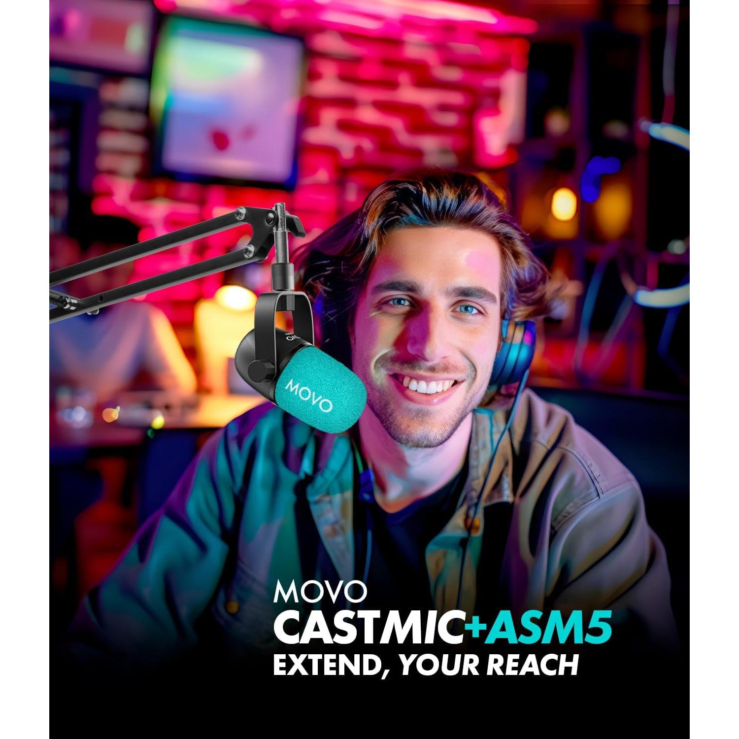 Kit de Micrófono Movo CastMic con Brazo Soporte y Accesorios