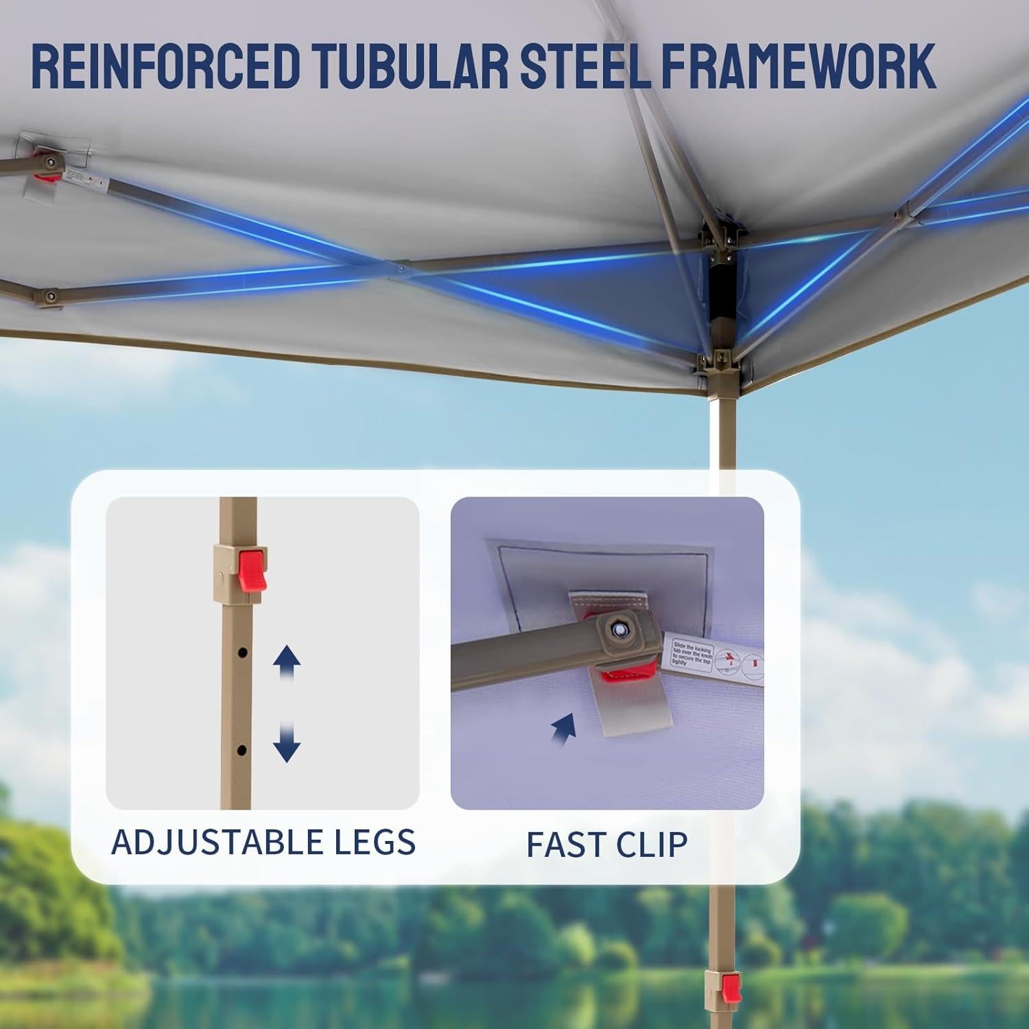 Pabellón Instantáneo CROWN SHADES 10x10 Beige con Mosquitera