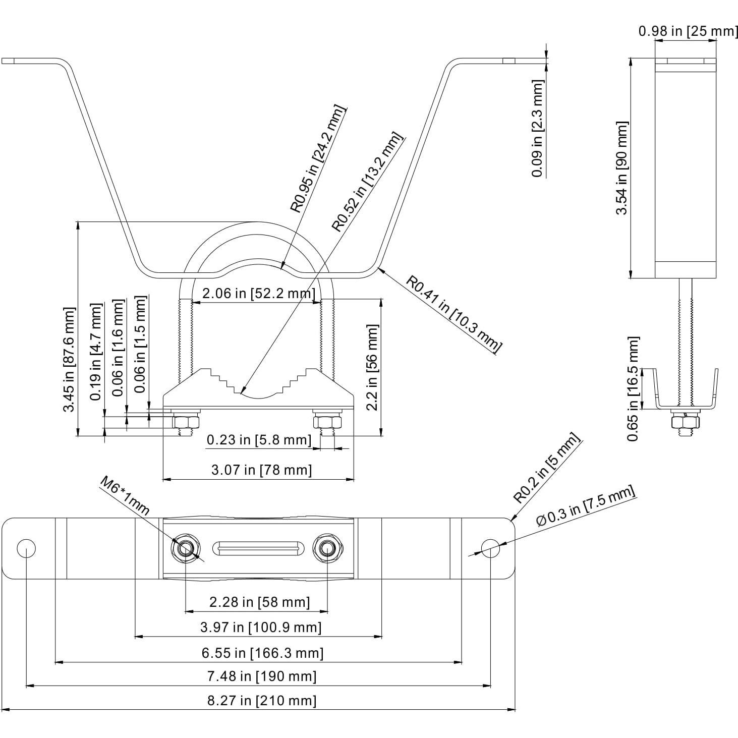 Soporte de Antena Doble Aimeboost Acero Inoxidable 2 Pcs