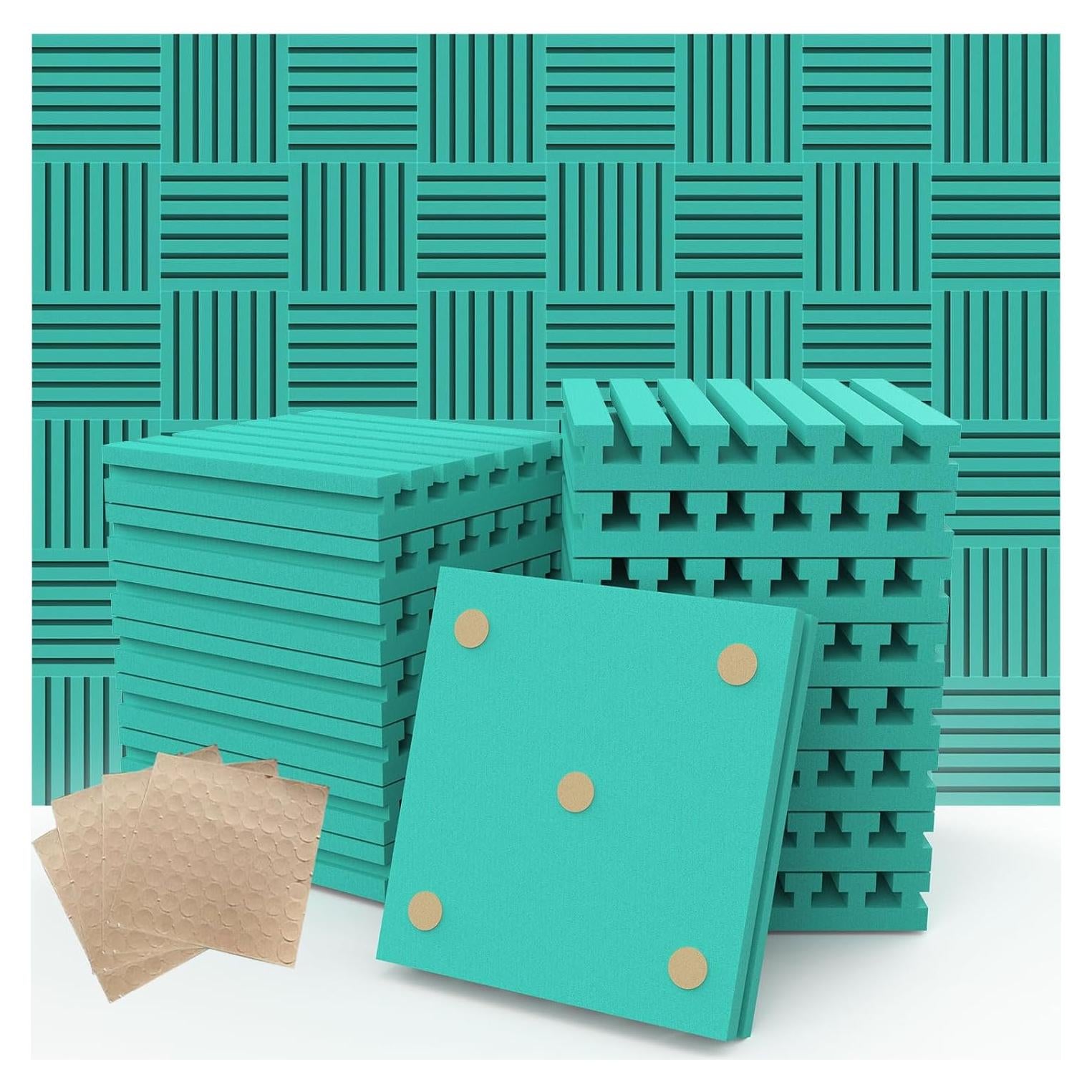 Paquete de 50 Paneles Acústicos GZ-L 30.48x30.48 cm Azul