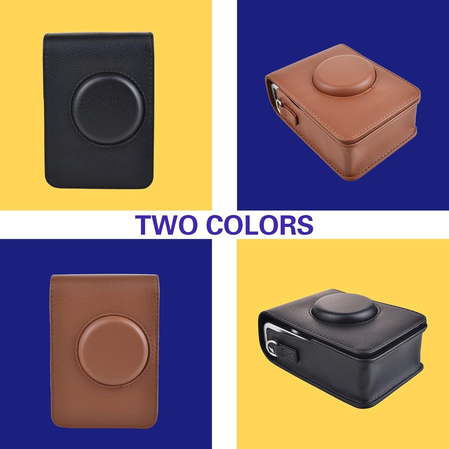 Funda Protectora Rieibi para Cámara Fujifilm Instax Mini EVO - Cuero PU Negro