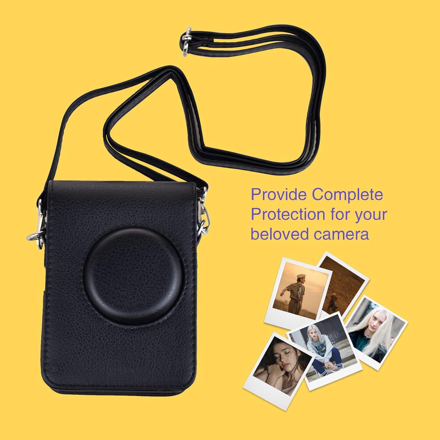 Funda Protectora Rieibi para Cámara Fujifilm Instax Mini EVO - Cuero PU Negro