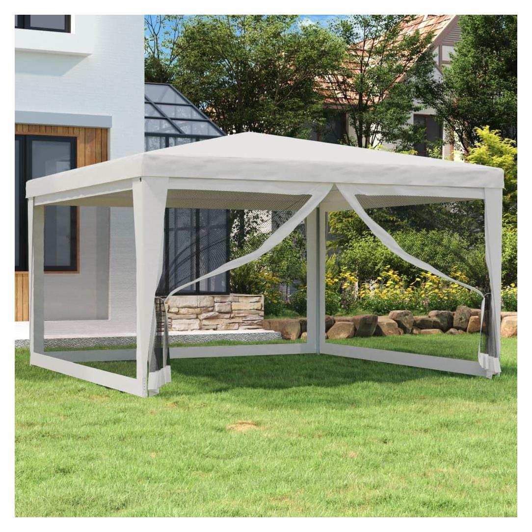 Carpa de Fiesta 4x4m Blanca EVERSTRO con Paredes de Malla