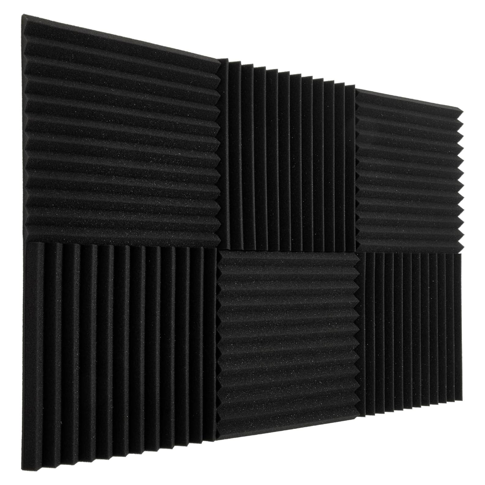 Paquete de 12+1 Paneles Acústicos de Espuma 30.48x30.48cm