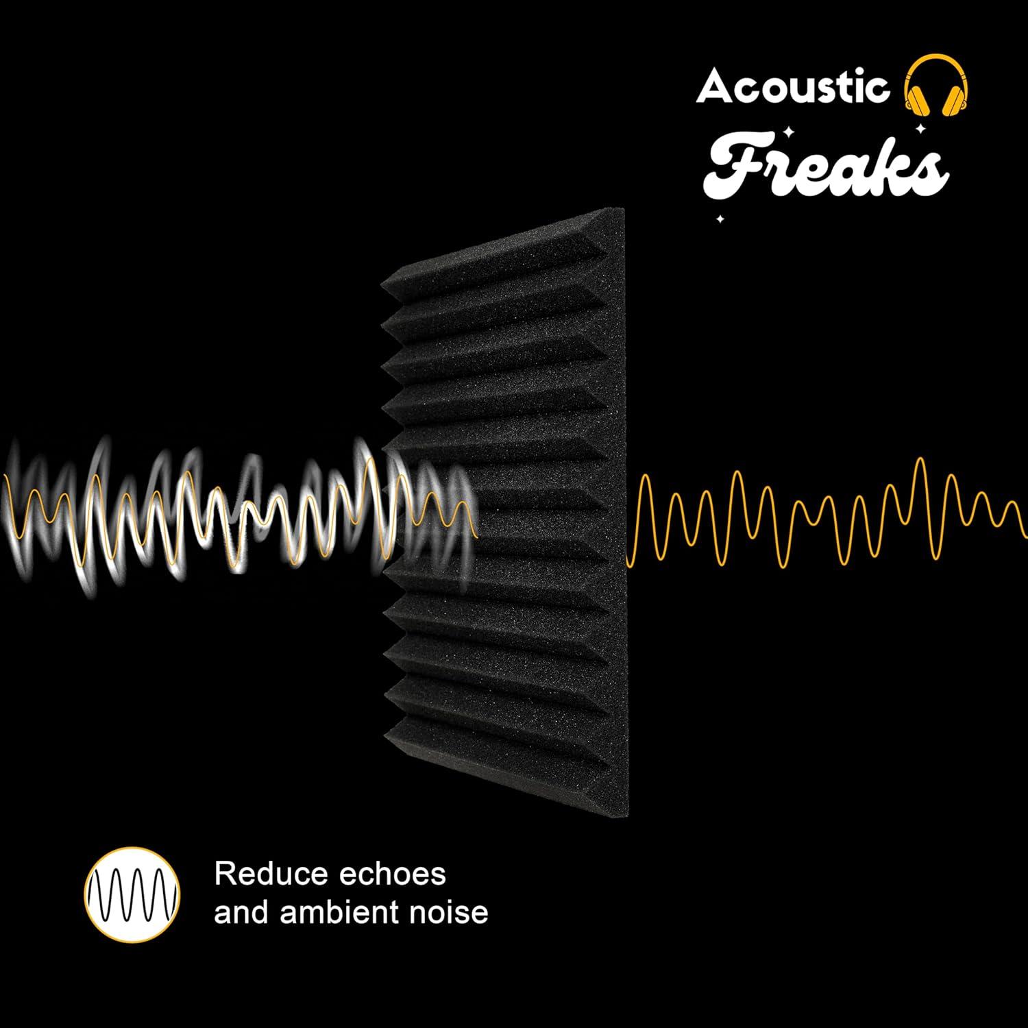 Paquete de 12+1 Paneles Acústicos de Espuma 30.48x30.48cm