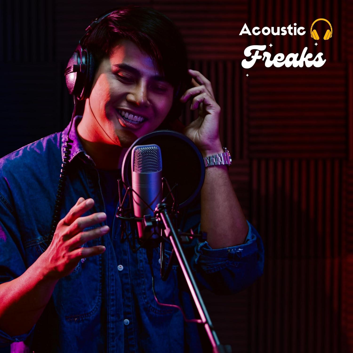 Paquete de 12+1 Paneles Acústicos de Espuma 30.48x30.48cm