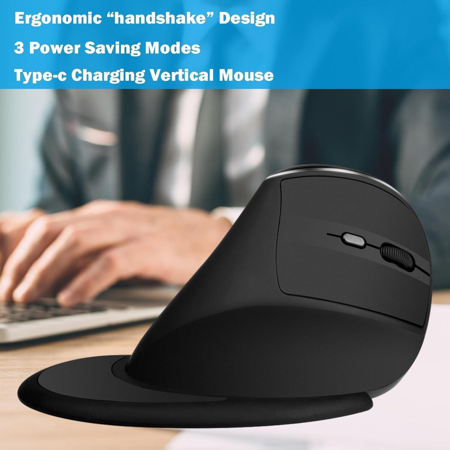 Mouse Vertical Ergonómico Eelexa V638 Doble Modo Bluetooth
