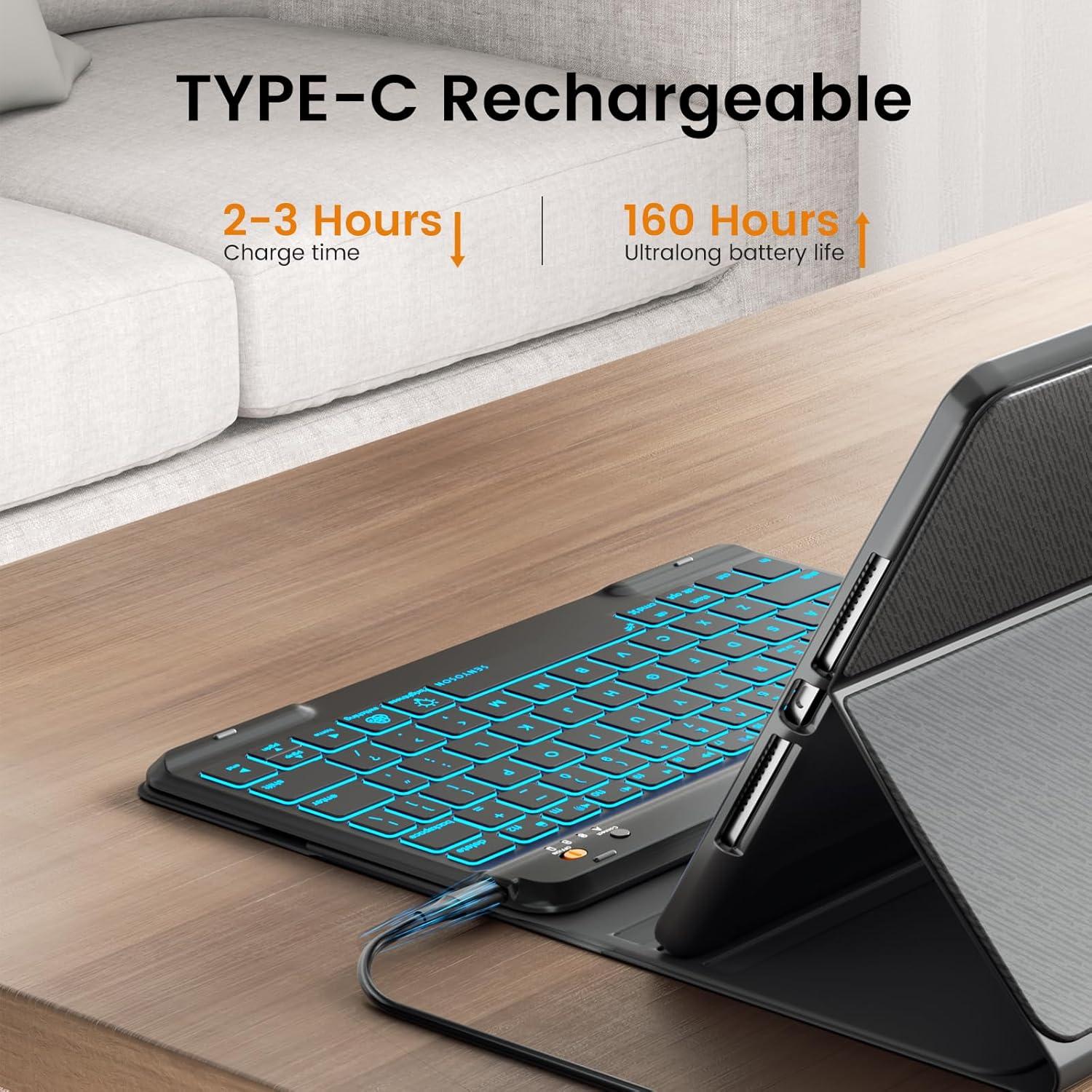 Funda con Teclado Inalámbrico OYEEICE para iPad Air 11" M2/5/4/Pro