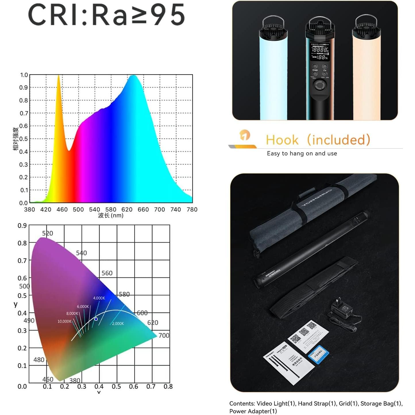 Luz LED Suave Yongnuo YN100 30W RGB 99cm Control Remoto