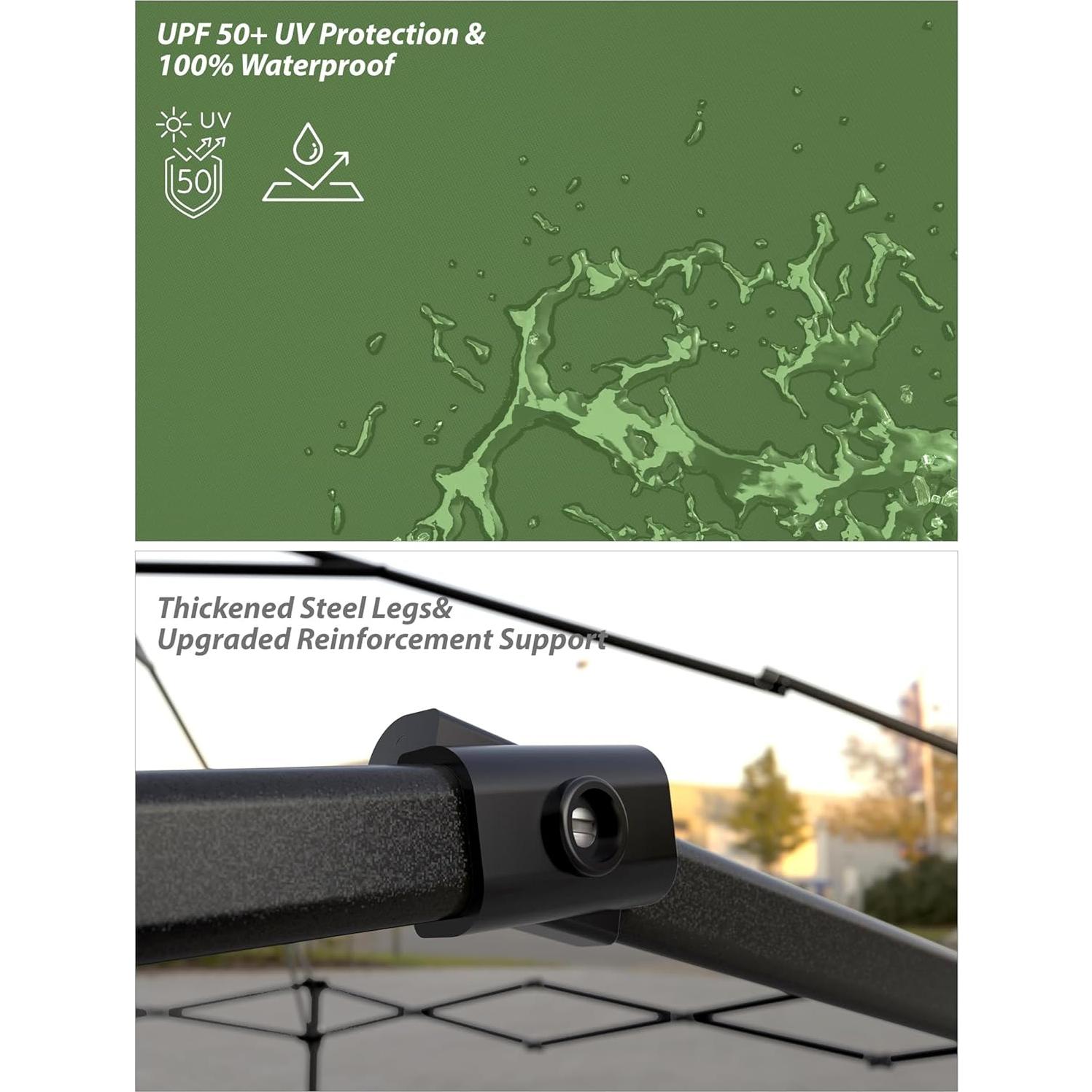 Carpa de Dosel Instantánea GOCAPTAIN 10x10 Pared Lateral Blanca