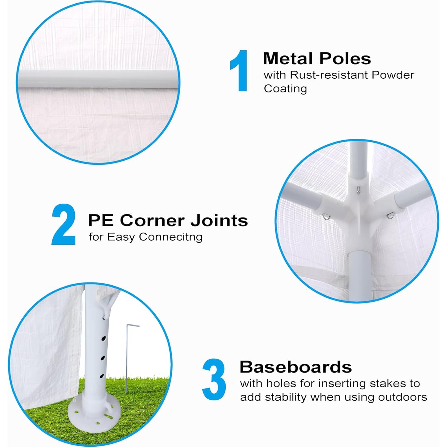 Carpa de Fiesta CuisinSmart 3x3m Blanca con Paredes Removibles