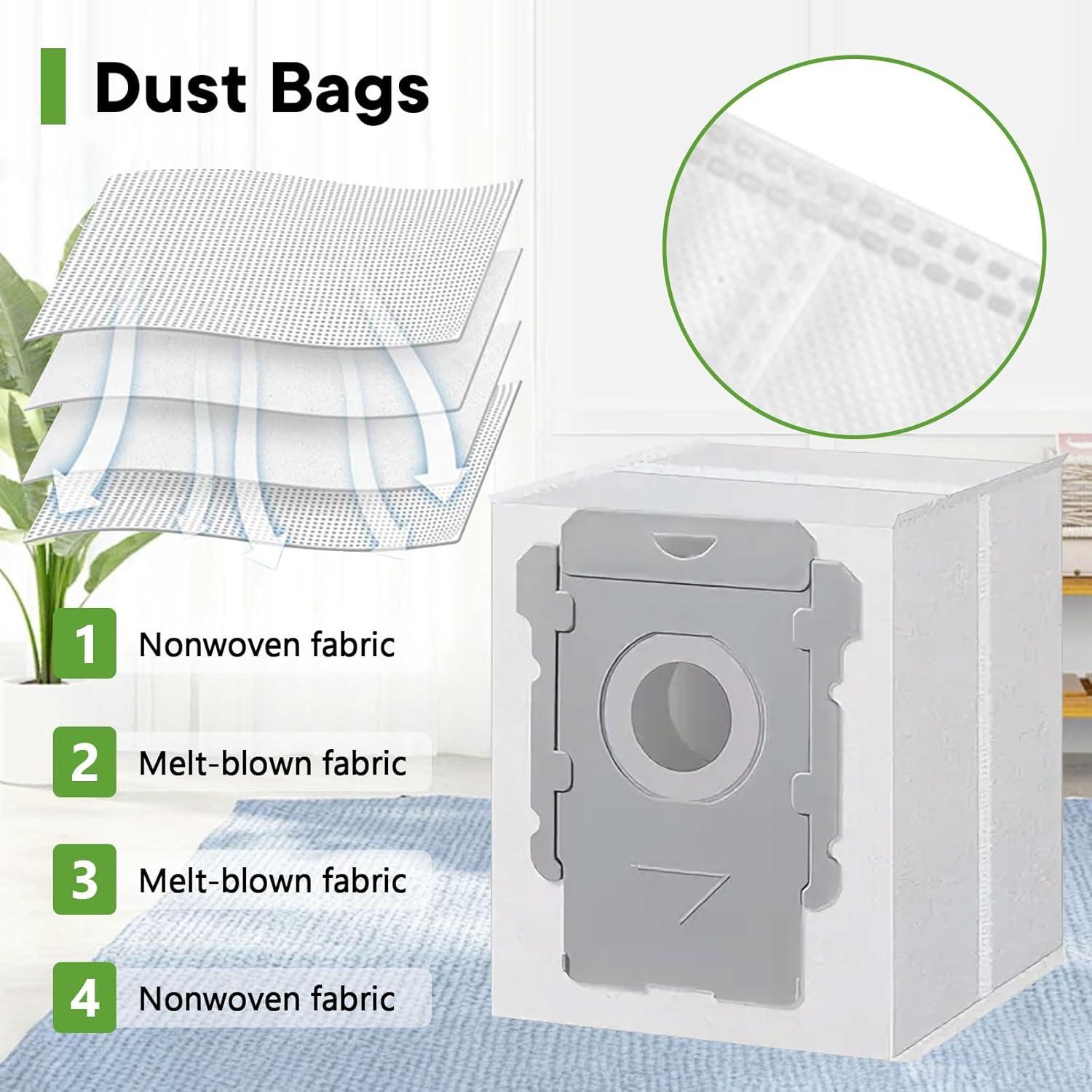 Repuestos Chrostion para iRobot Roomba i7 i3 i4 j7 E5 E6 E7 - 2 Juegos Cepillos, 6 Filtros, 8 Bolsas