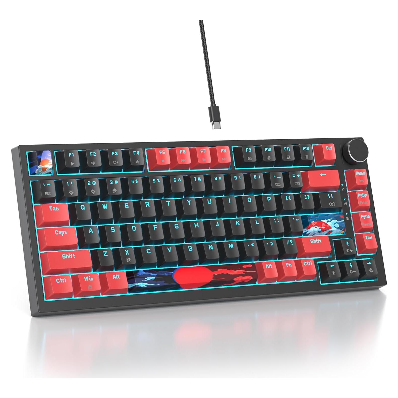 Teclado Mecánico TKL 75% Mosptnspg RGB 82 Teclas PBT Negro