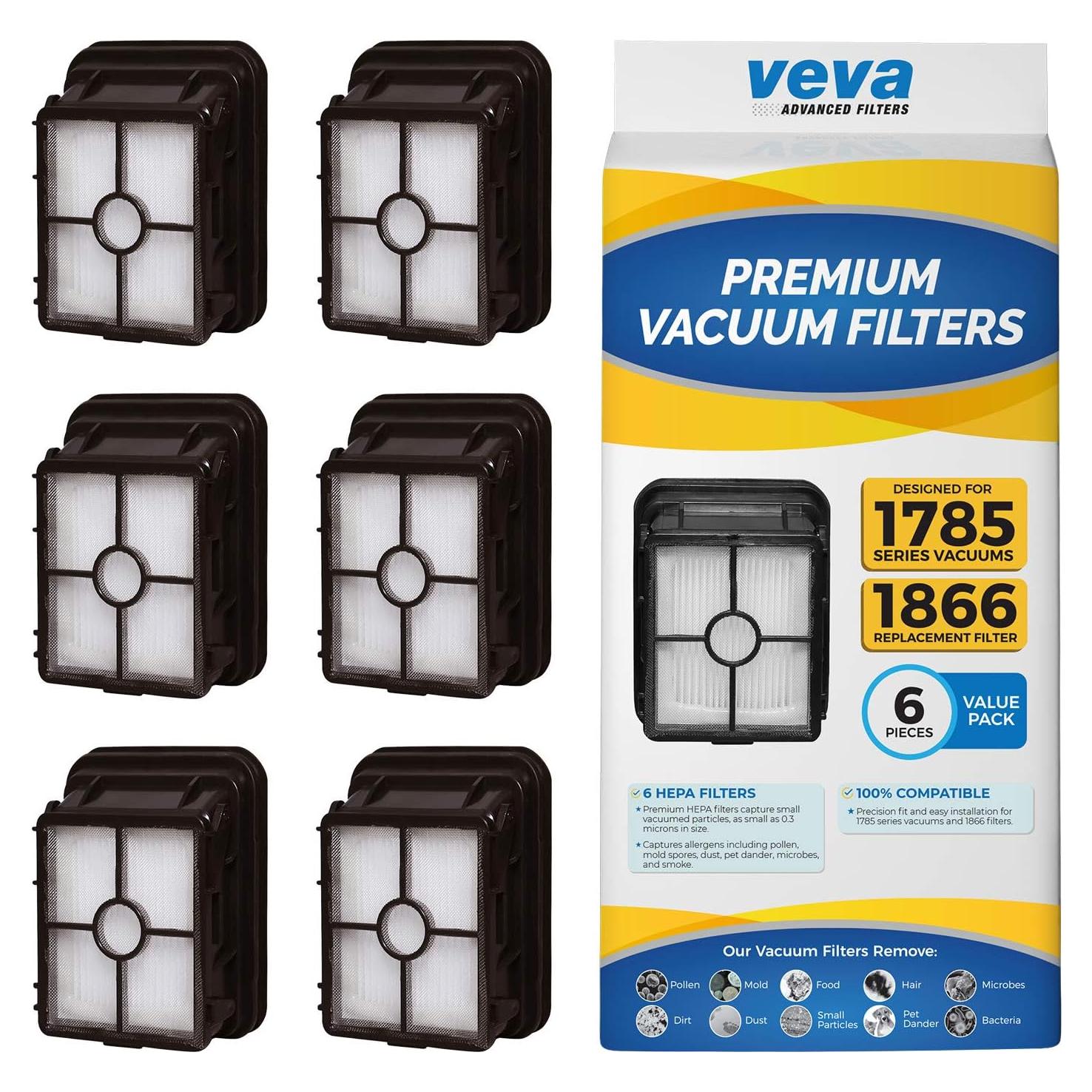 Conjunto de 6 Filtros HEPA VEVA para Aspiradoras Bissell 1866