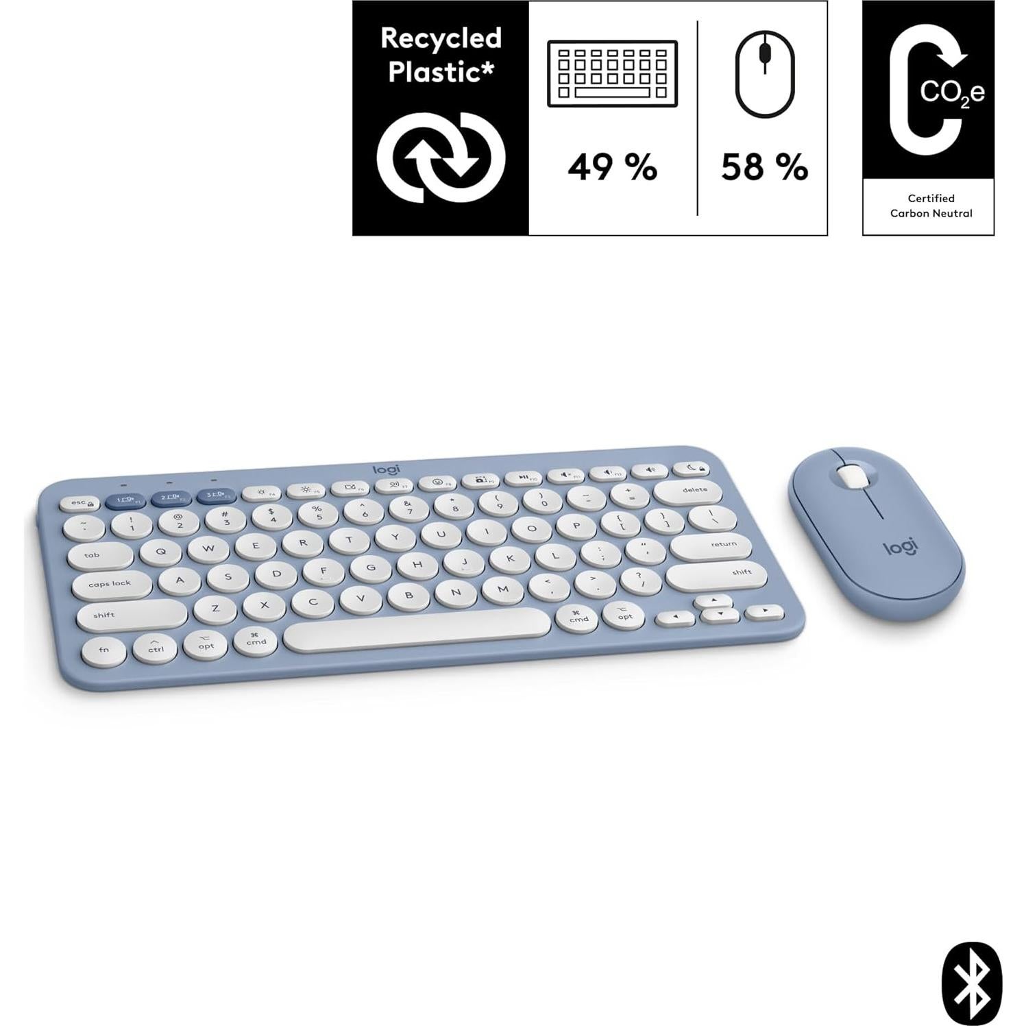 Combo Logitech Pebble 2 para Mac, Teclado y Ratón Inalámbricos