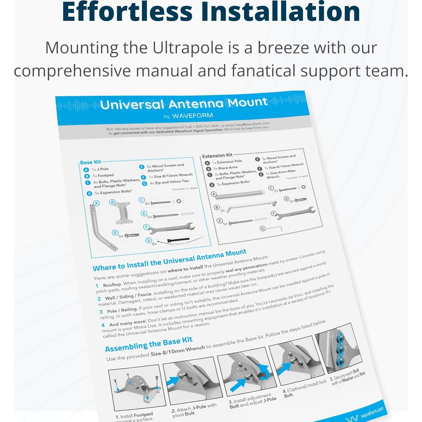 Soporte Universal de Antena Waveform UltraPole 43.18 cm