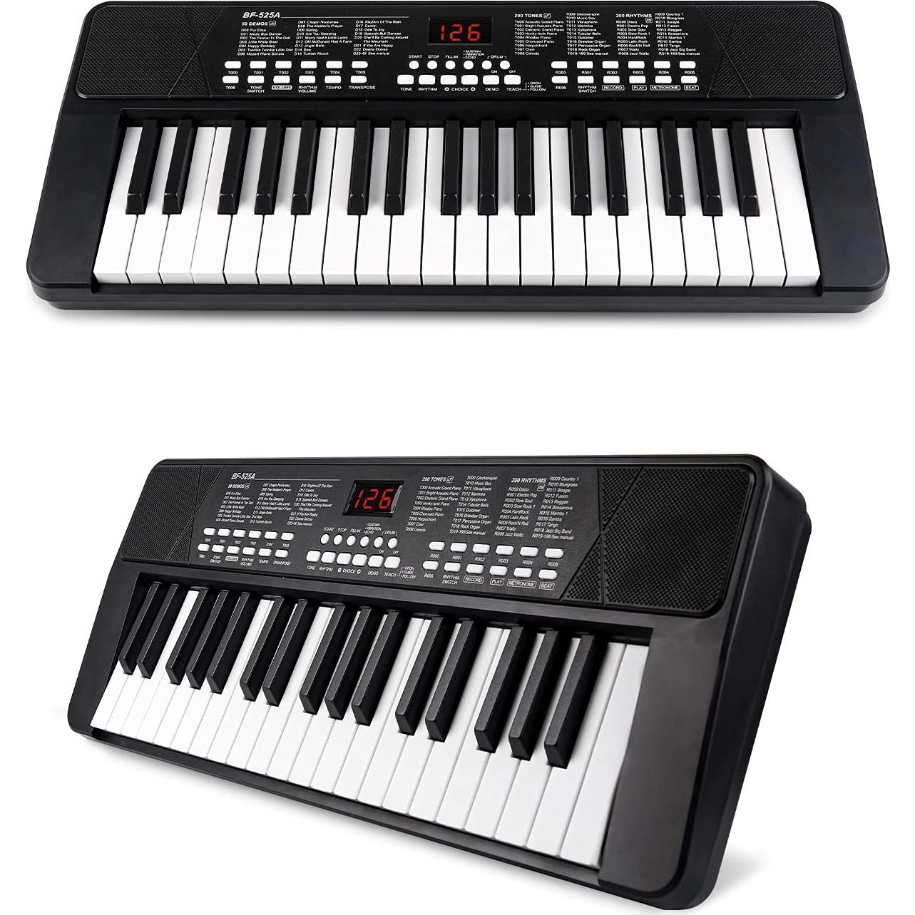 Teclado Electrónico M SANMERSEN 37 Teclas Portátil Negro