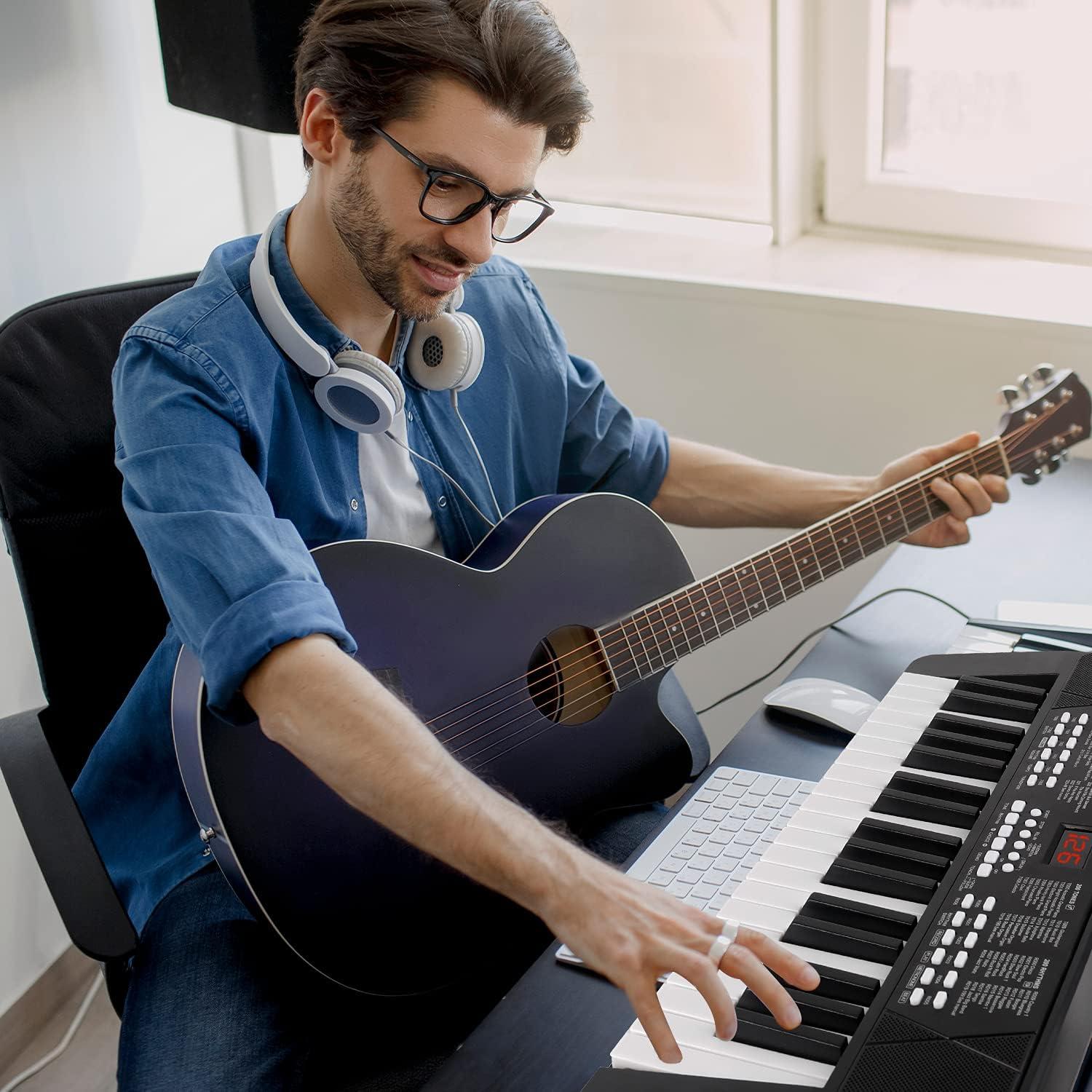 Teclado Electrónico M SANMERSEN 37 Teclas Portátil Negro