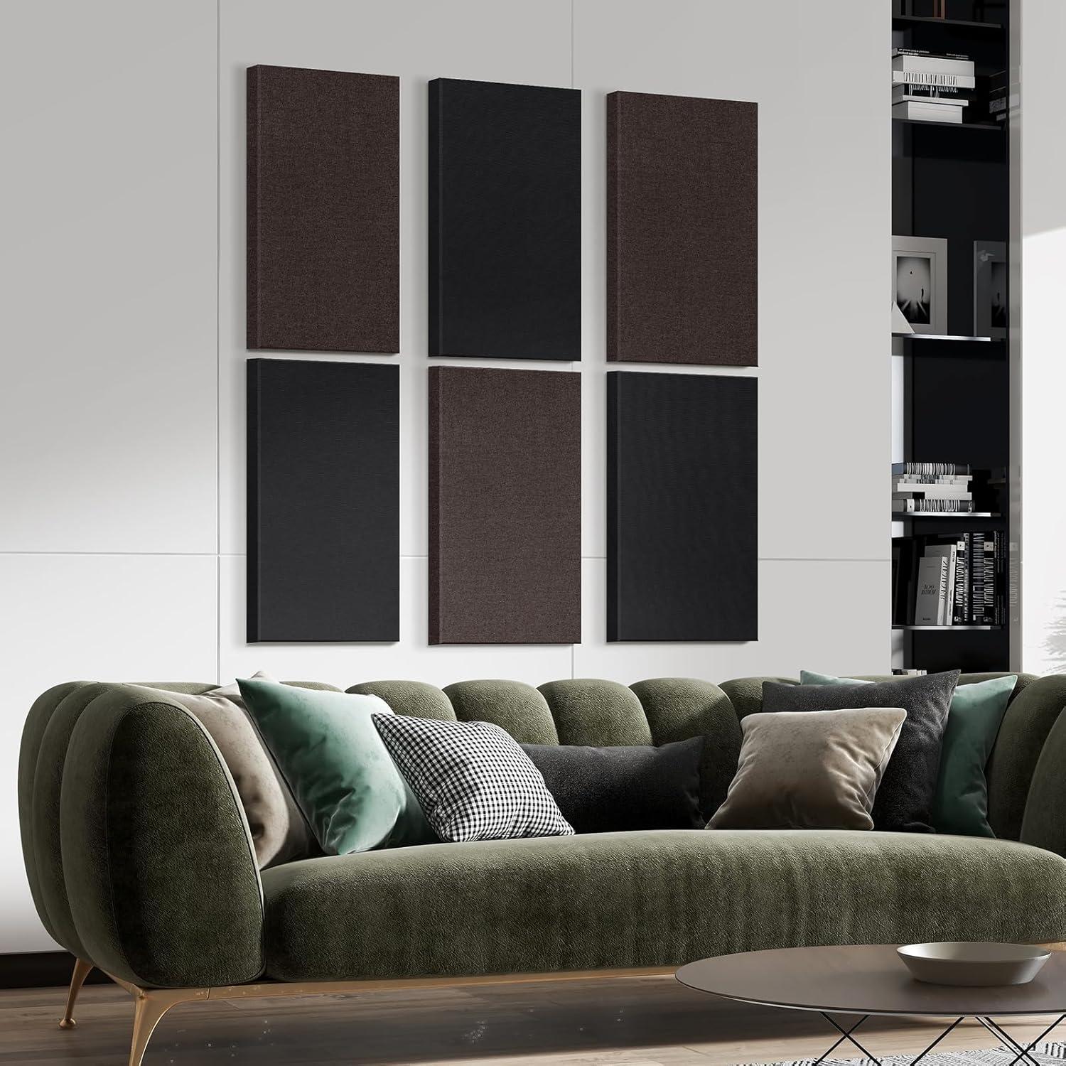 Paneles Acústicos UMIACOUSTICS 2 PCS Autoadhesivos 60x30cm Negro