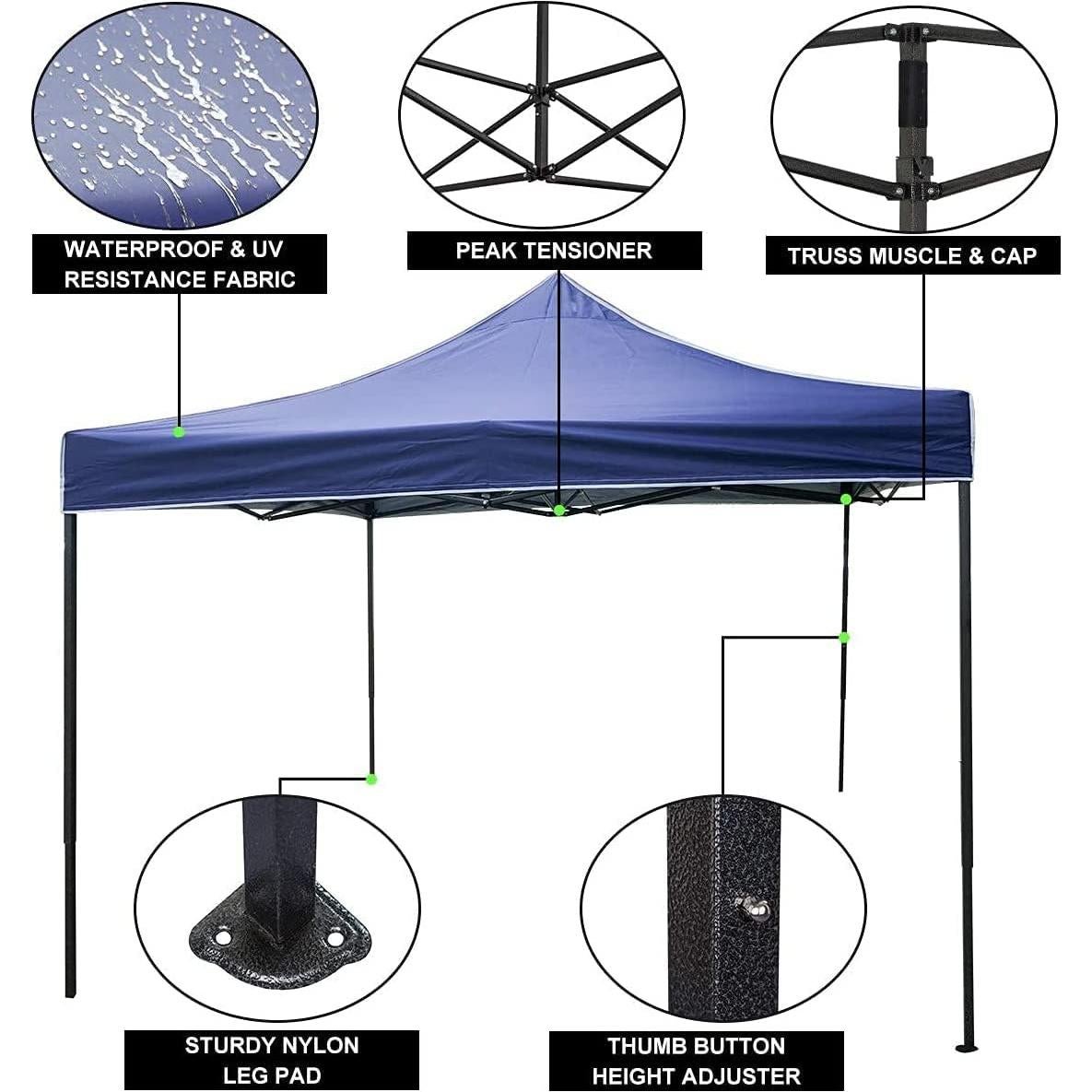 Carpa portátil Meet Perfect 3.05m x 3.05m impermeable azul