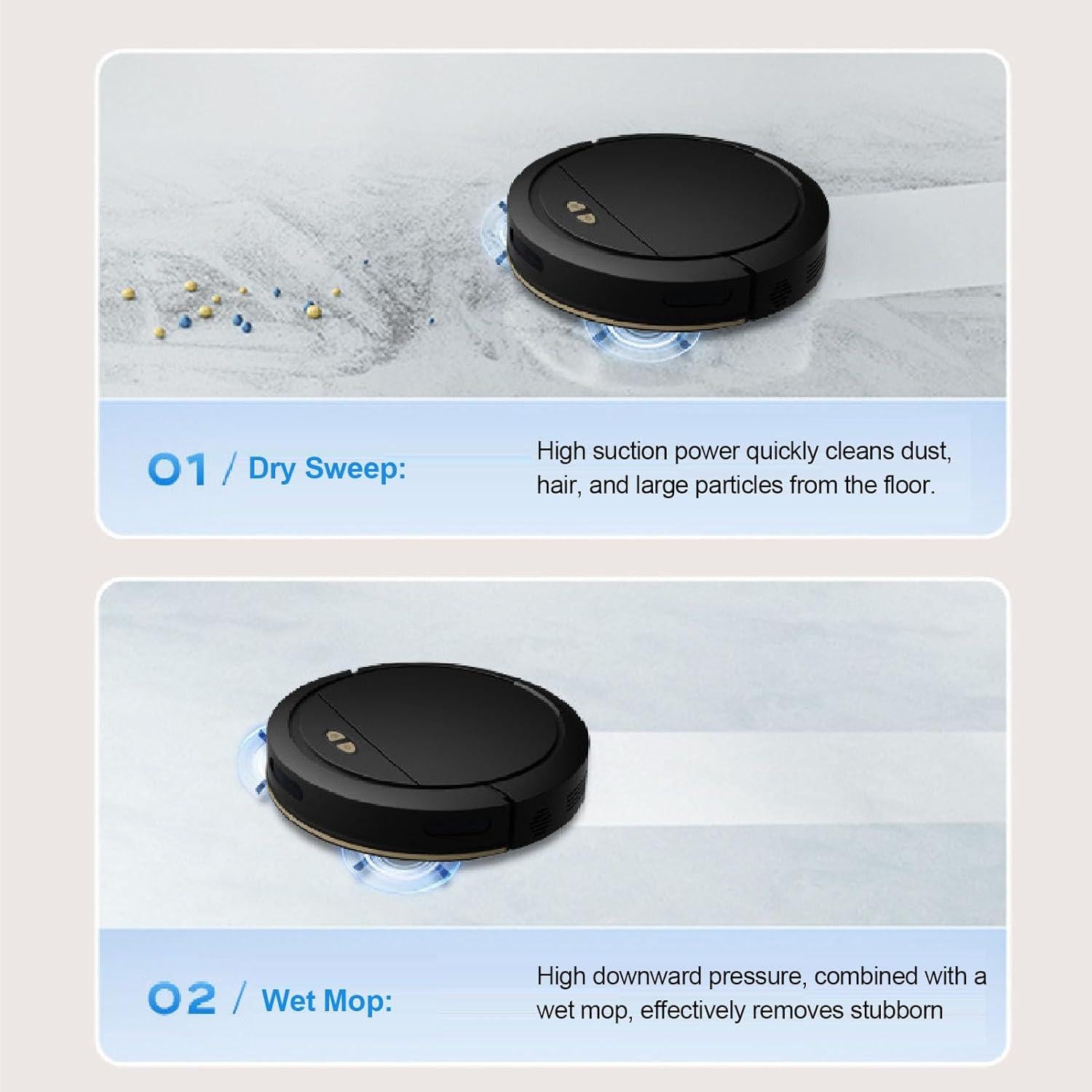 Aspiradora Robot Zerodis con Control por Voz y Mopa 335ml