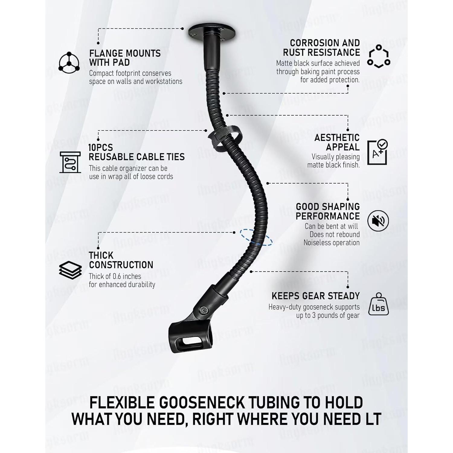 Soporte de Micrófono Flexible Angksorm 15.24 cm con Montaje