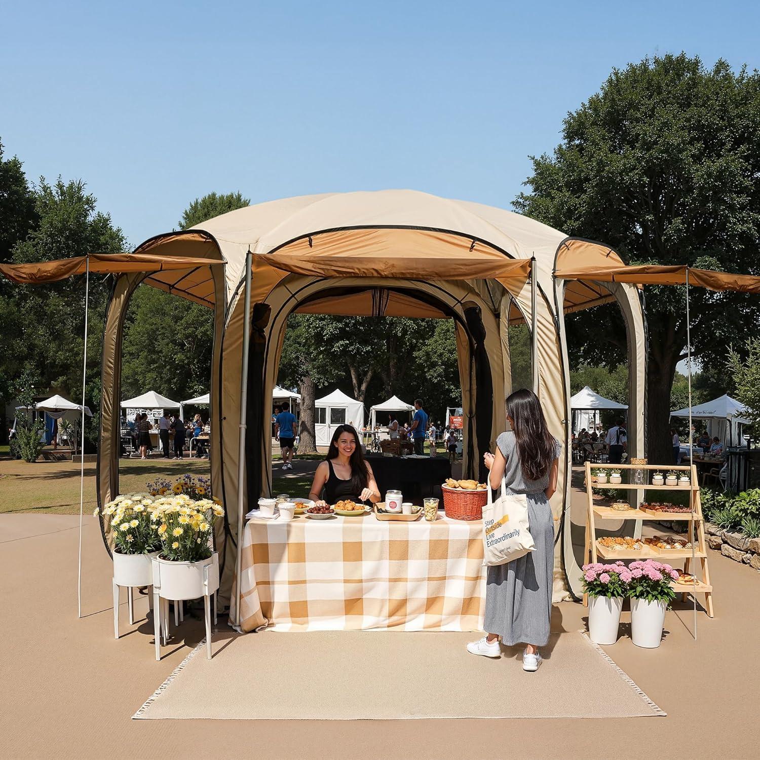 Carpa Pop Up East Oak 3.34m² Beige para Camping y Playa