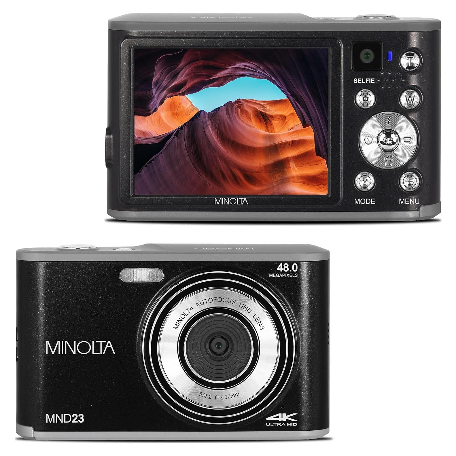 Cámara Digital Minolta MND23-BK 48MP 4K LCD 2.8" Zoom 16X