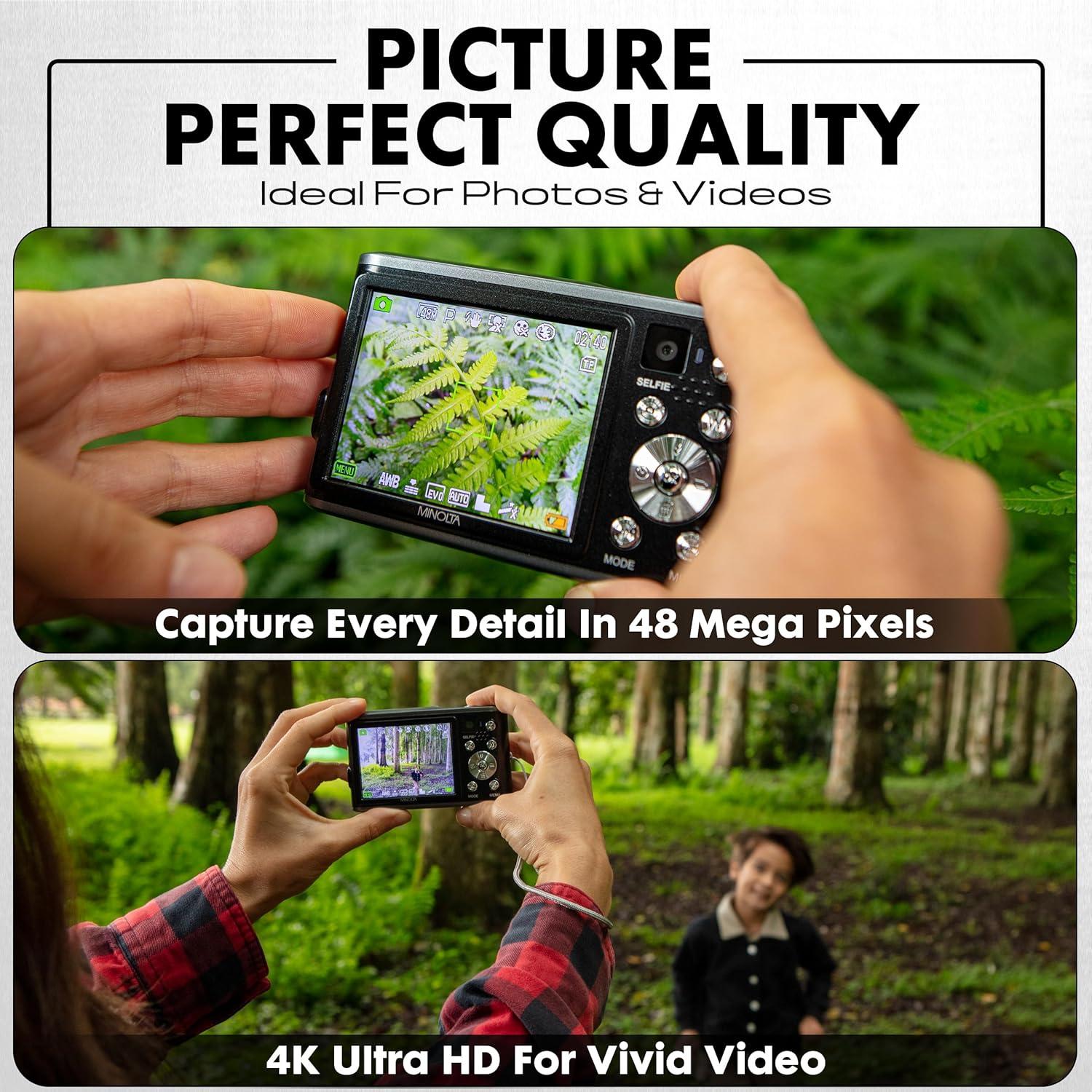 Cámara Digital Minolta MND23-BK 48MP 4K LCD 2.8" Zoom 16X