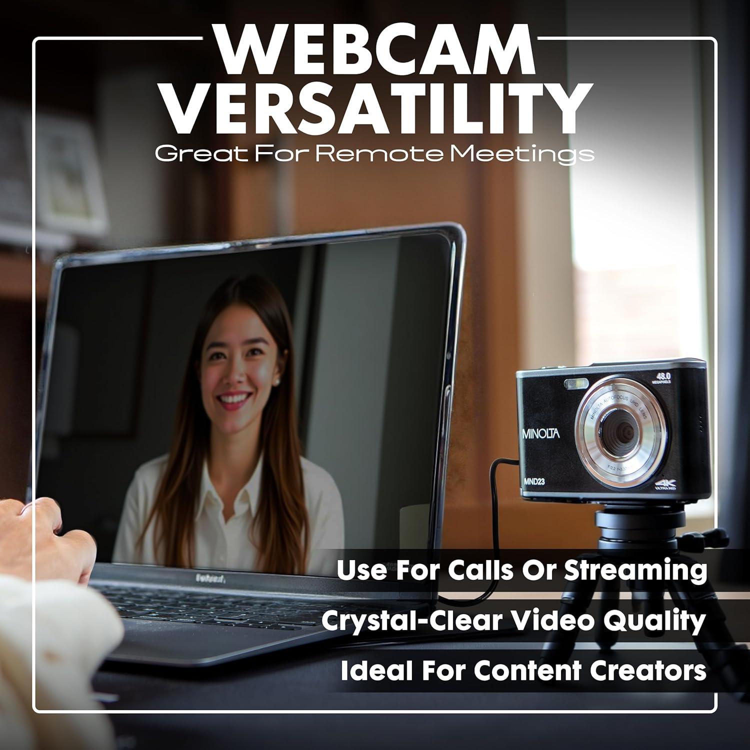 Cámara Digital Minolta MND23-BK 48MP 4K LCD 2.8" Zoom 16X