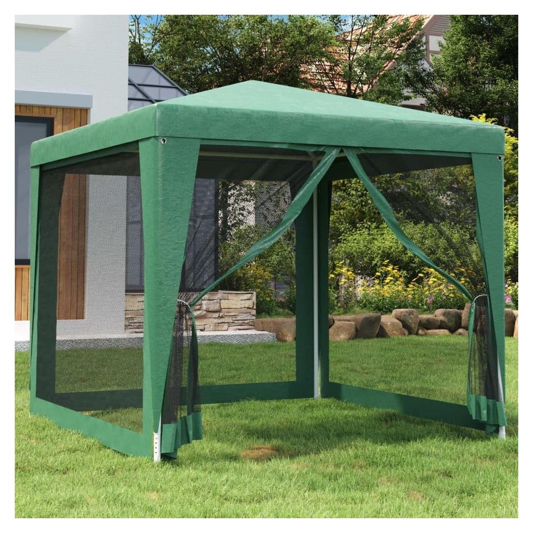Carpa de Fiesta MINERWALL 2.5m x 2.5m Verde con Paredes de Malla