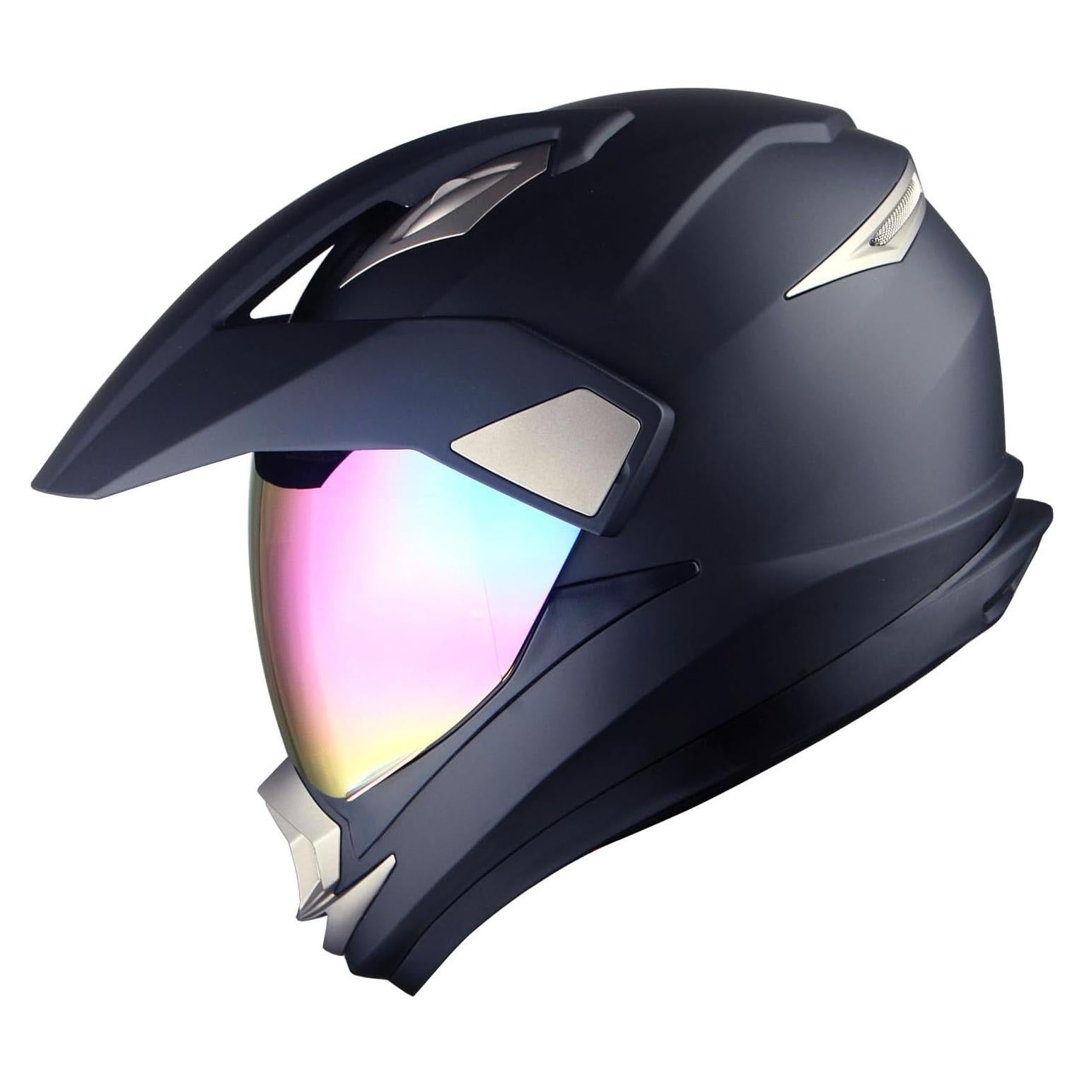 Casco Motocicleta 1Storm HGXP14A Doble Deporte Negro Mate